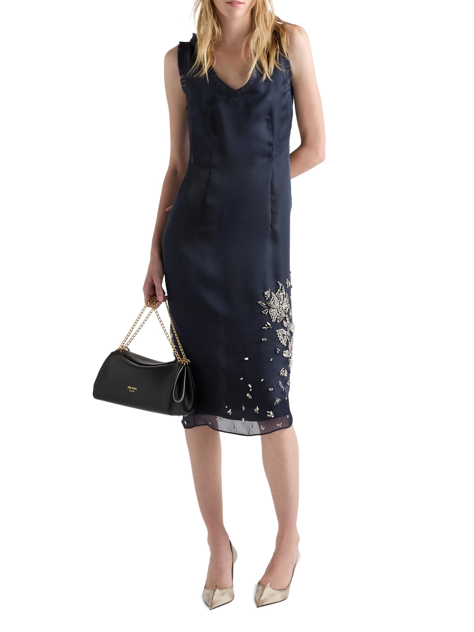 prada silk dress Prada yellow duchesse silk midi dress