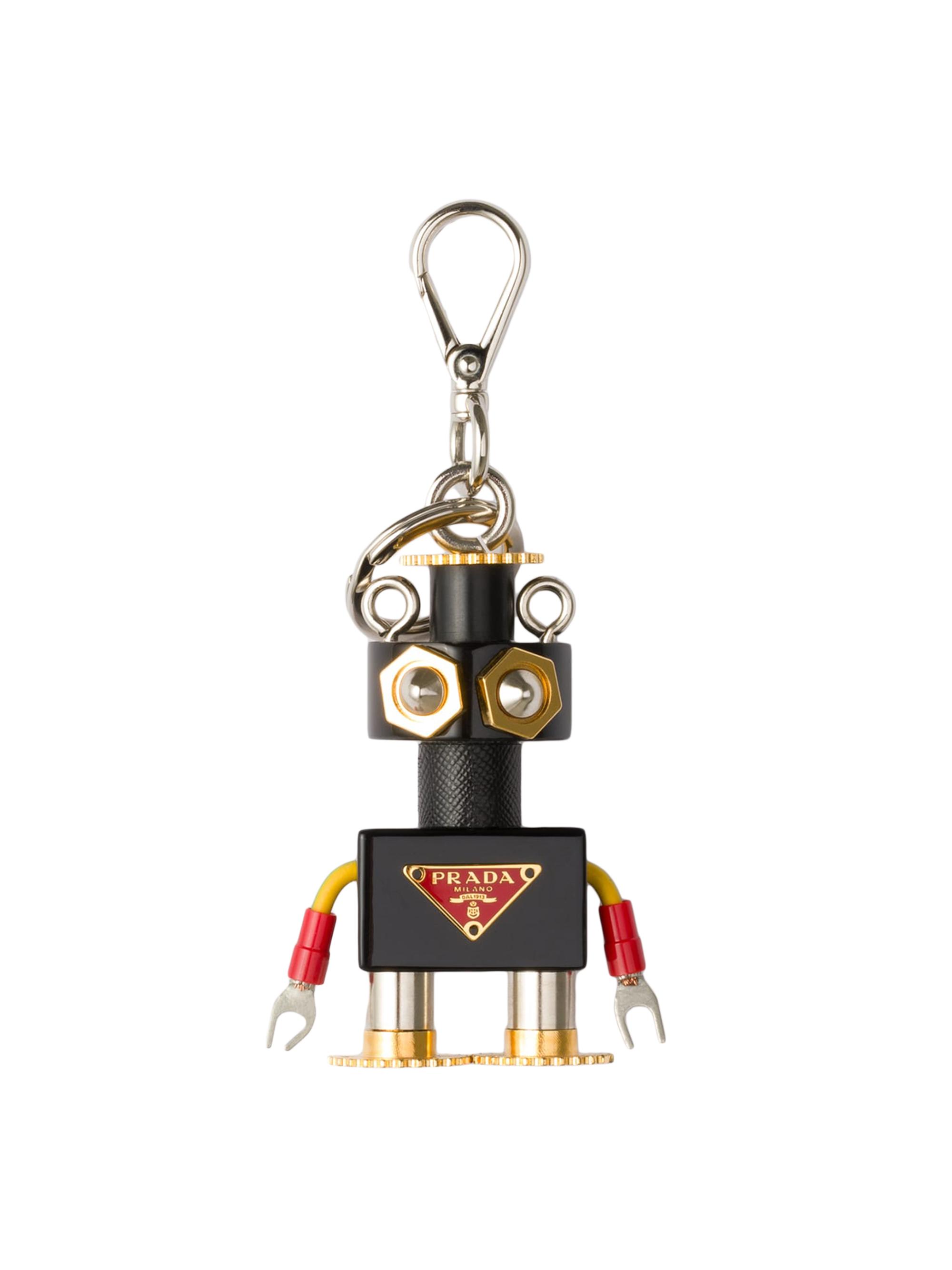 Prada Plexiglas and Saffiano Leather Robot Keyring Charm | Saks