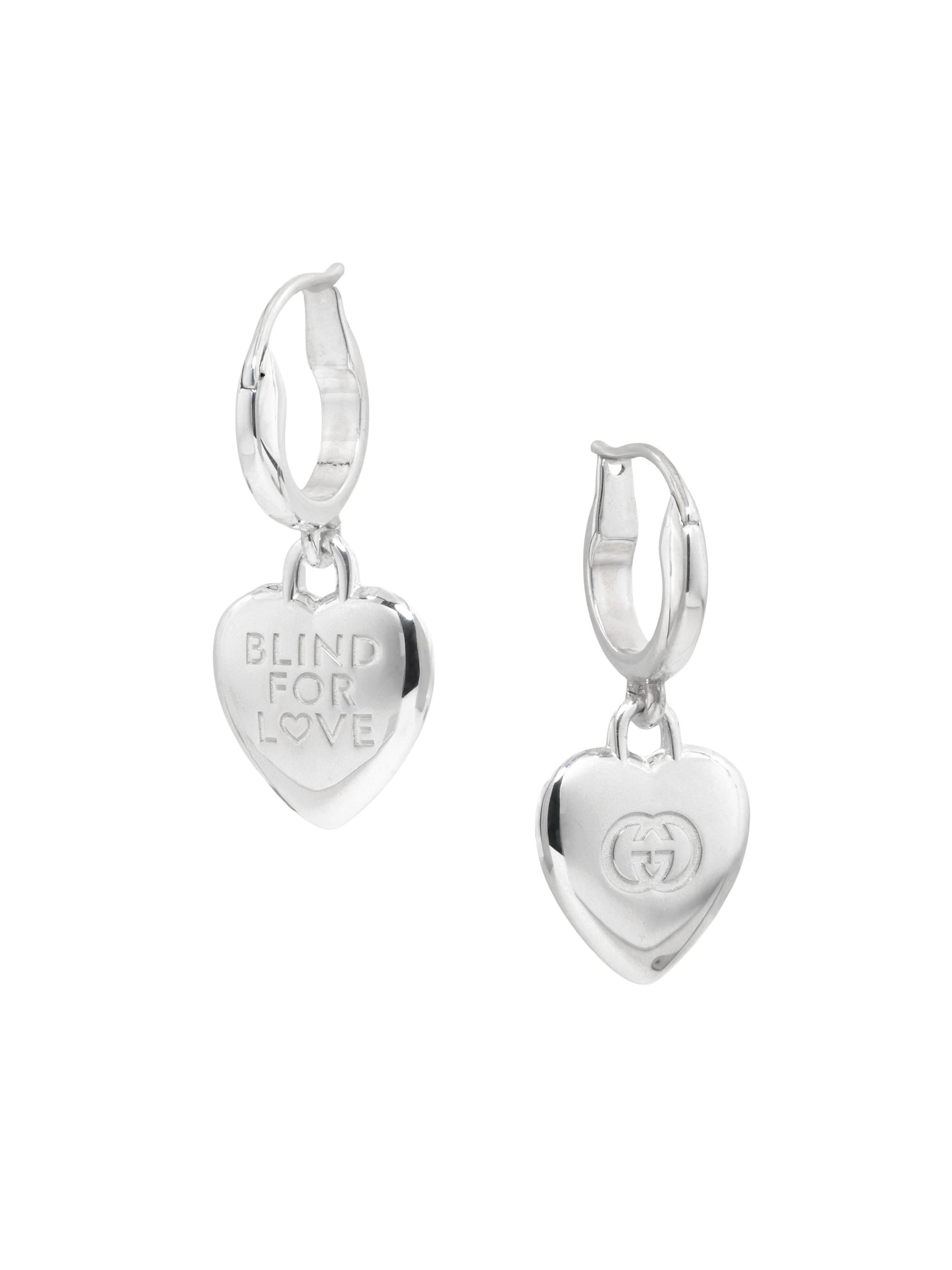 Gucci Women's Blind For Love Sterling Silver Drop Earrings - Silver