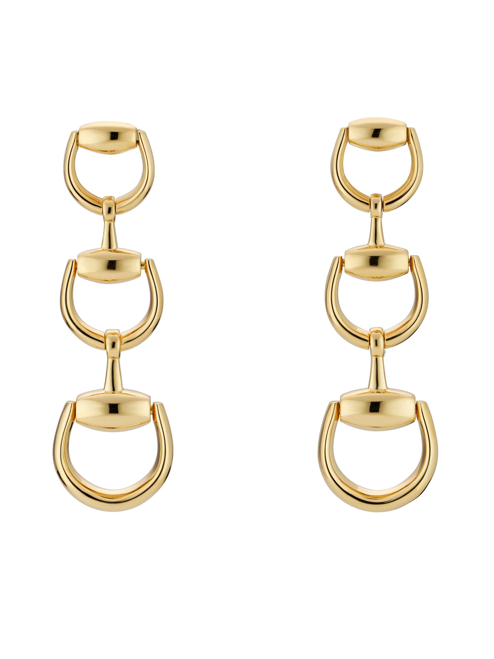 Gucci Women's 18K Yellow Gold Horsebit Triple-Drop Earrings - Gold