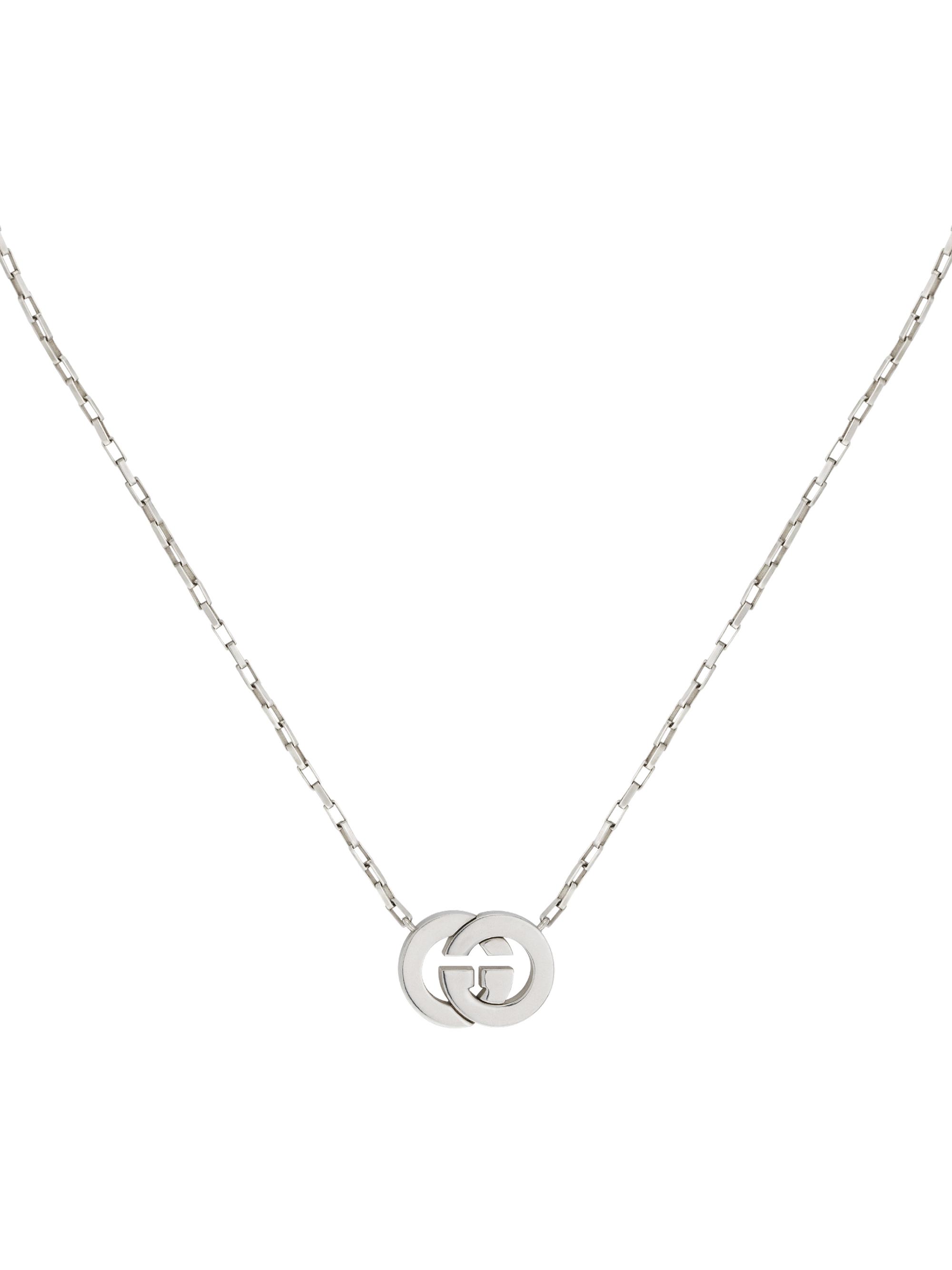 Gucci Women's  Interlocking Sterling Silver Necklace - Silver