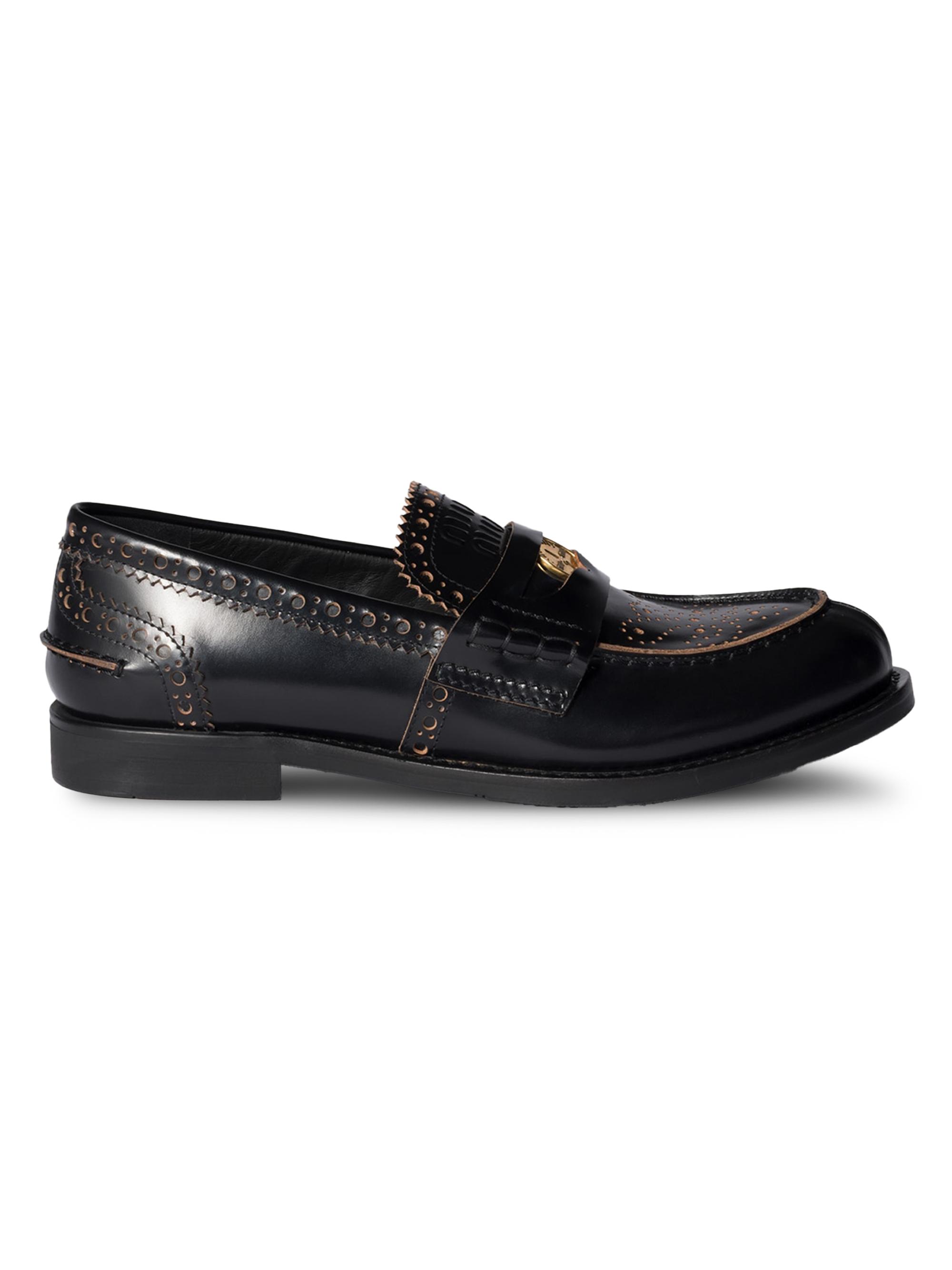 Miu Miu Brushed Leather Penny Loafers | Saks Fifth Avenue