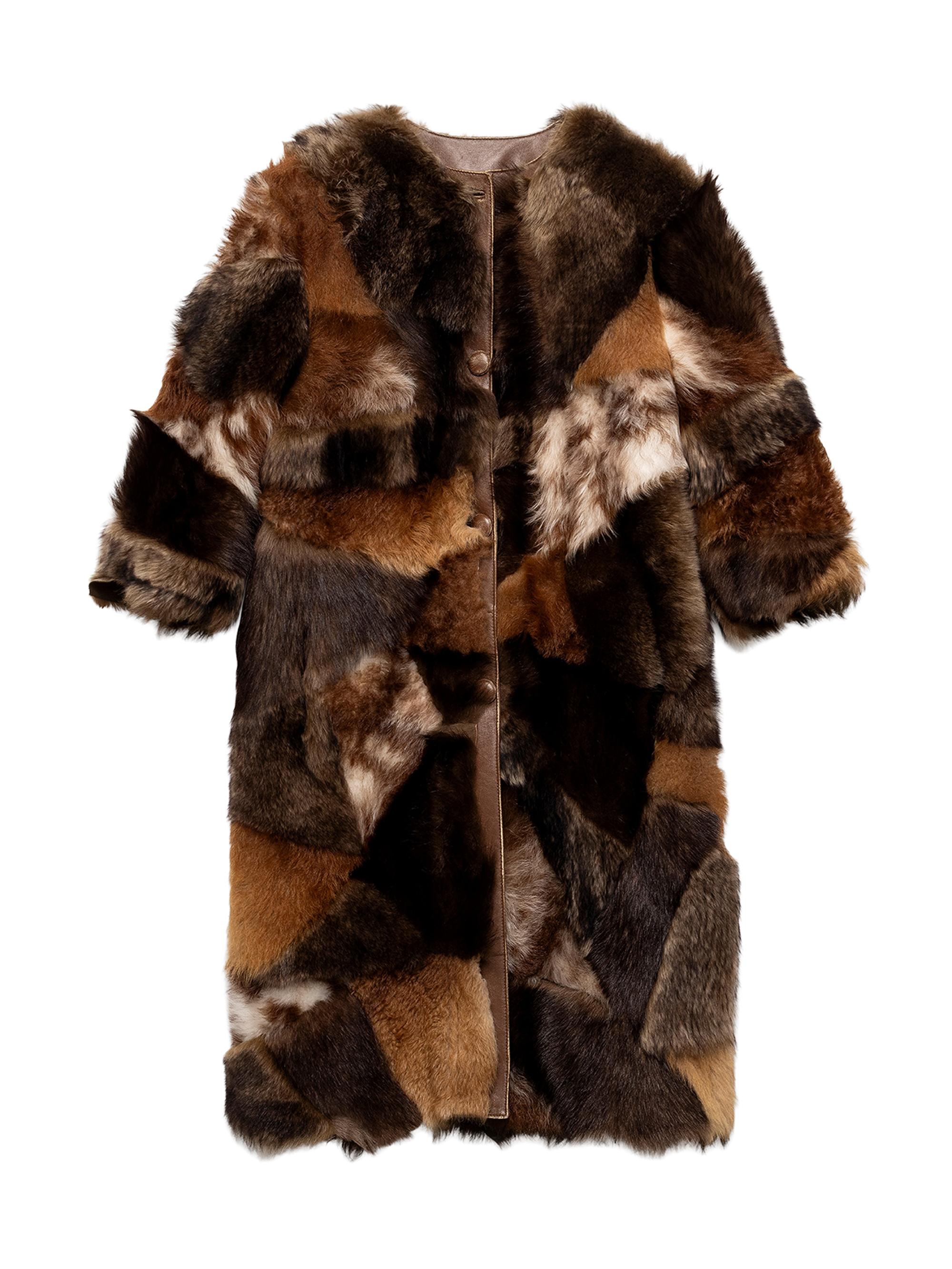 Prada Women's Patchwork Shearling Coat - Assorted