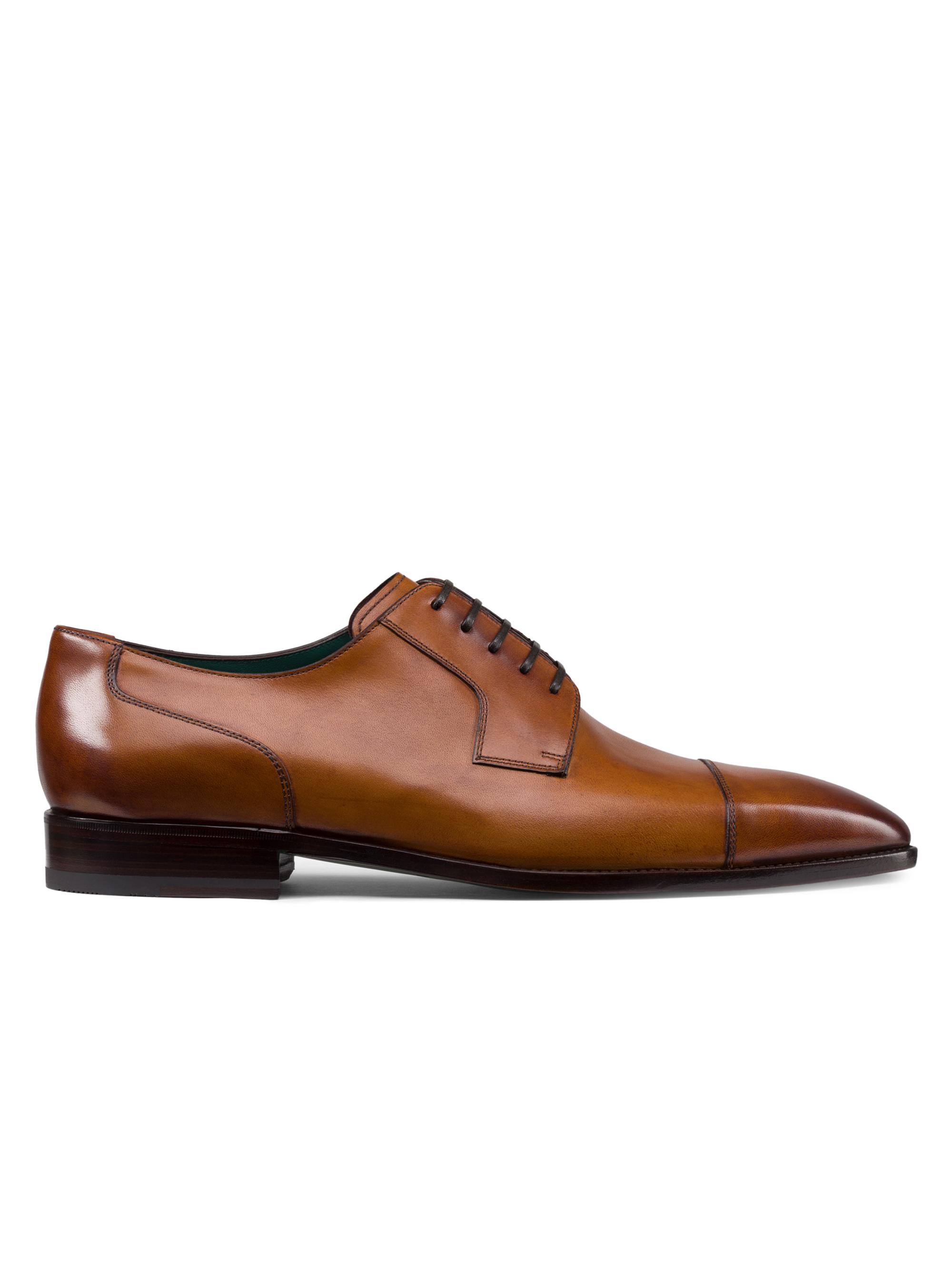 Stefano Ricci Men's Calfskin Leather Derby Shoes - Brown Stone