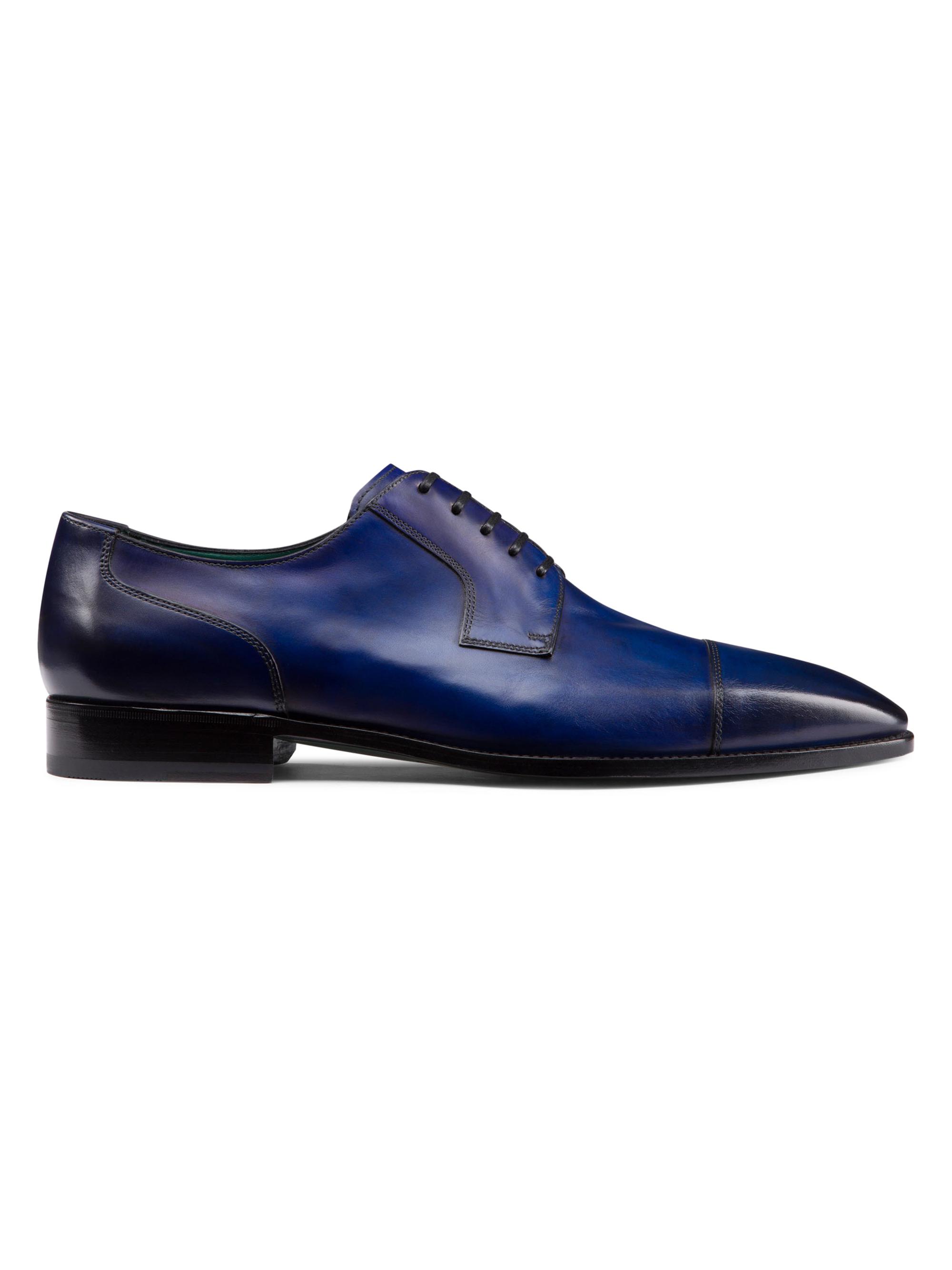 Stefano Ricci Men's Calfskin Leather Derby Shoes - Santorini Blue | Thumbnail 5