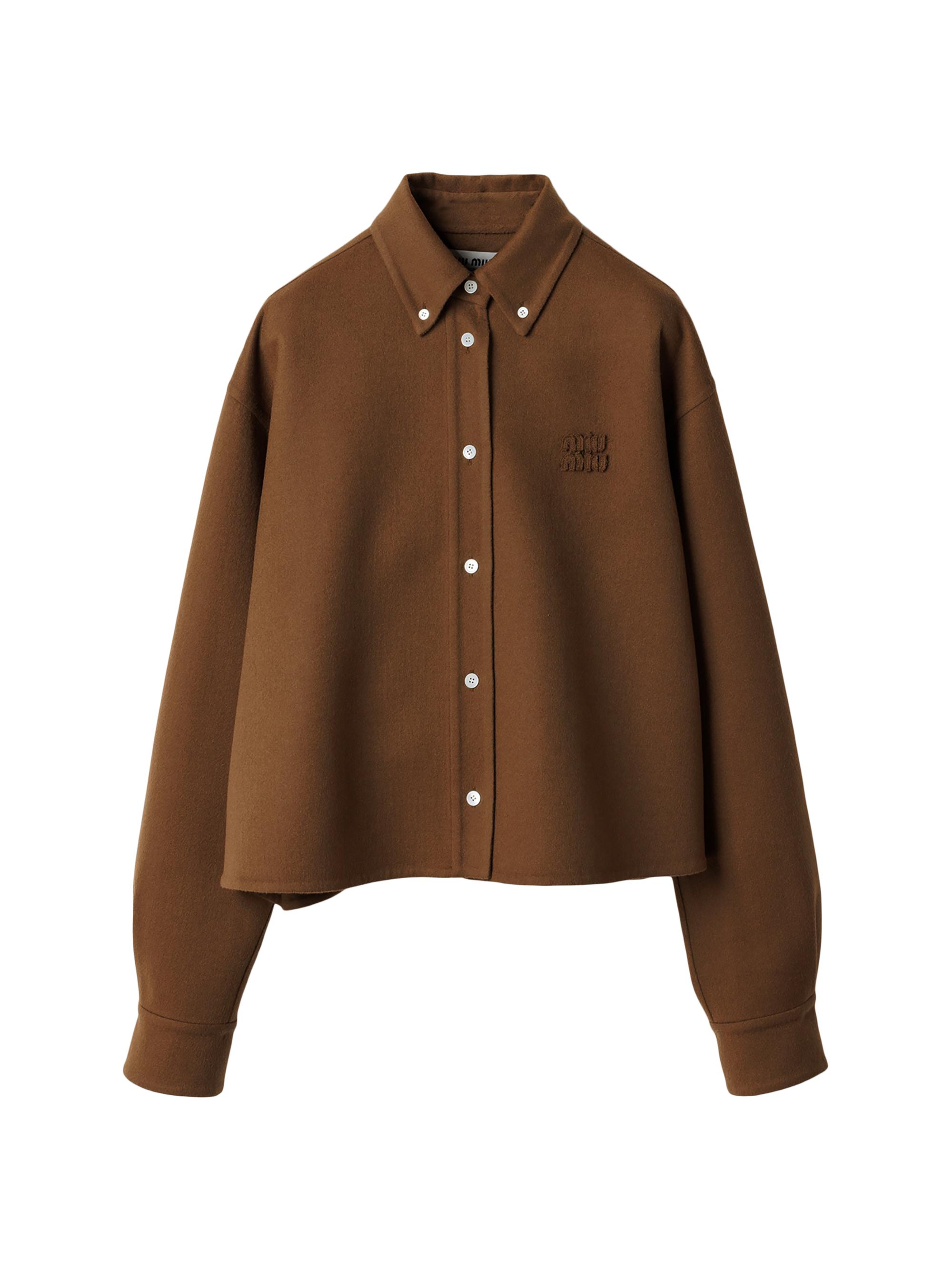 Miu Miu Women's Double Cashmere Shirt - Brown
