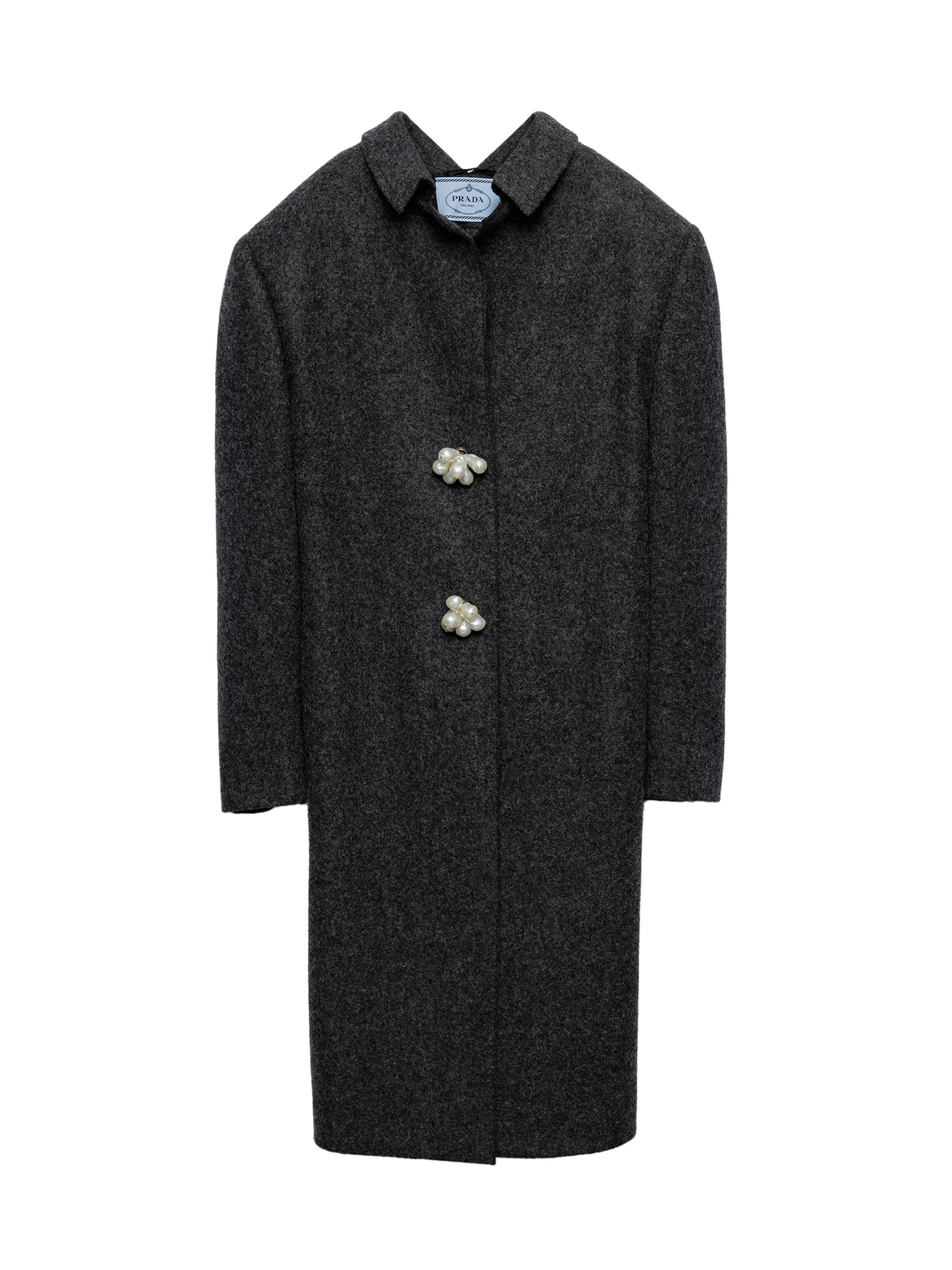 Prada Shetland Wool Coat with Jewel Buttons | Saks Fifth Avenue