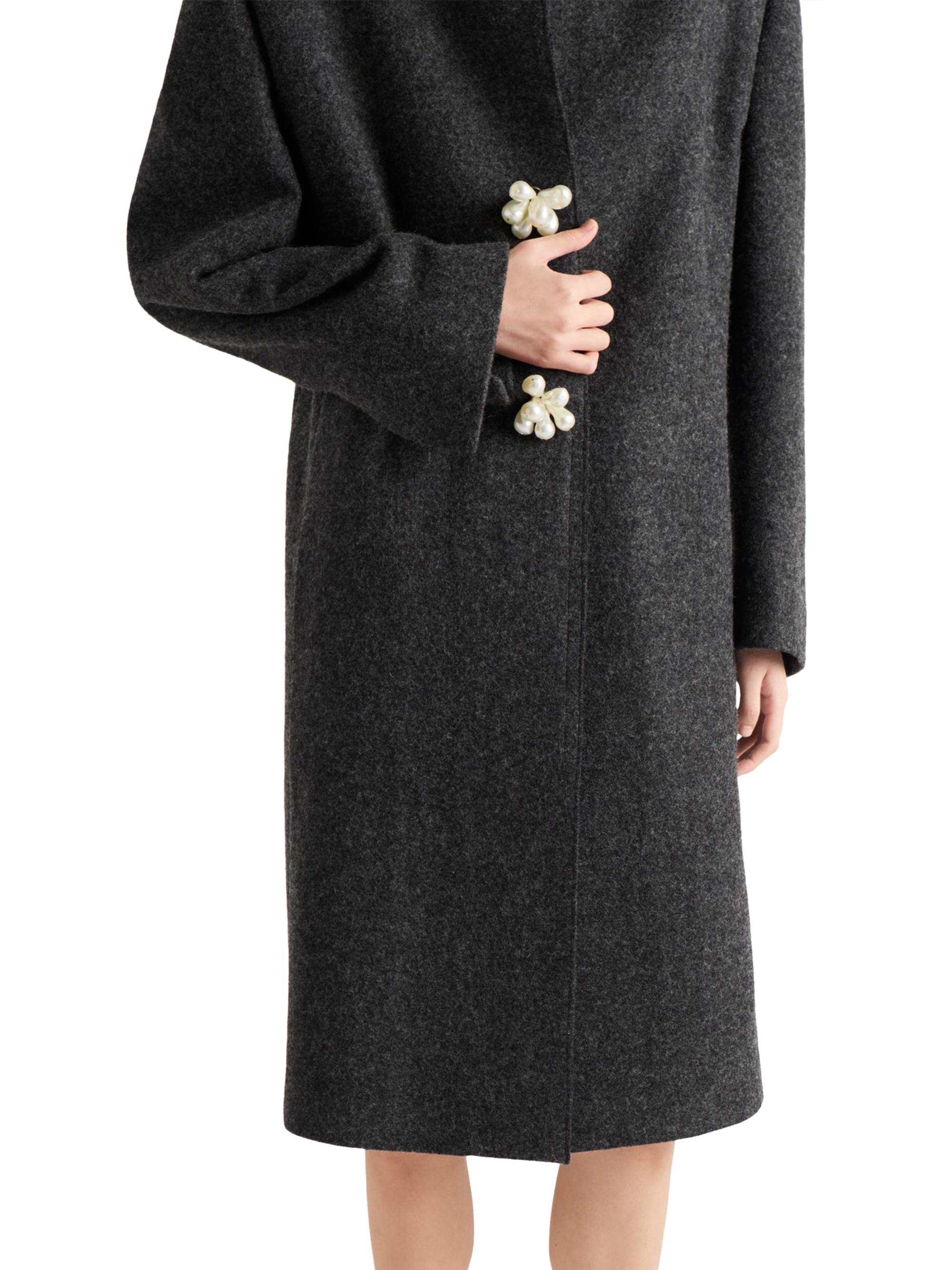 Prada Shetland Wool Coat with Jewel Buttons | Saks Fifth Avenue