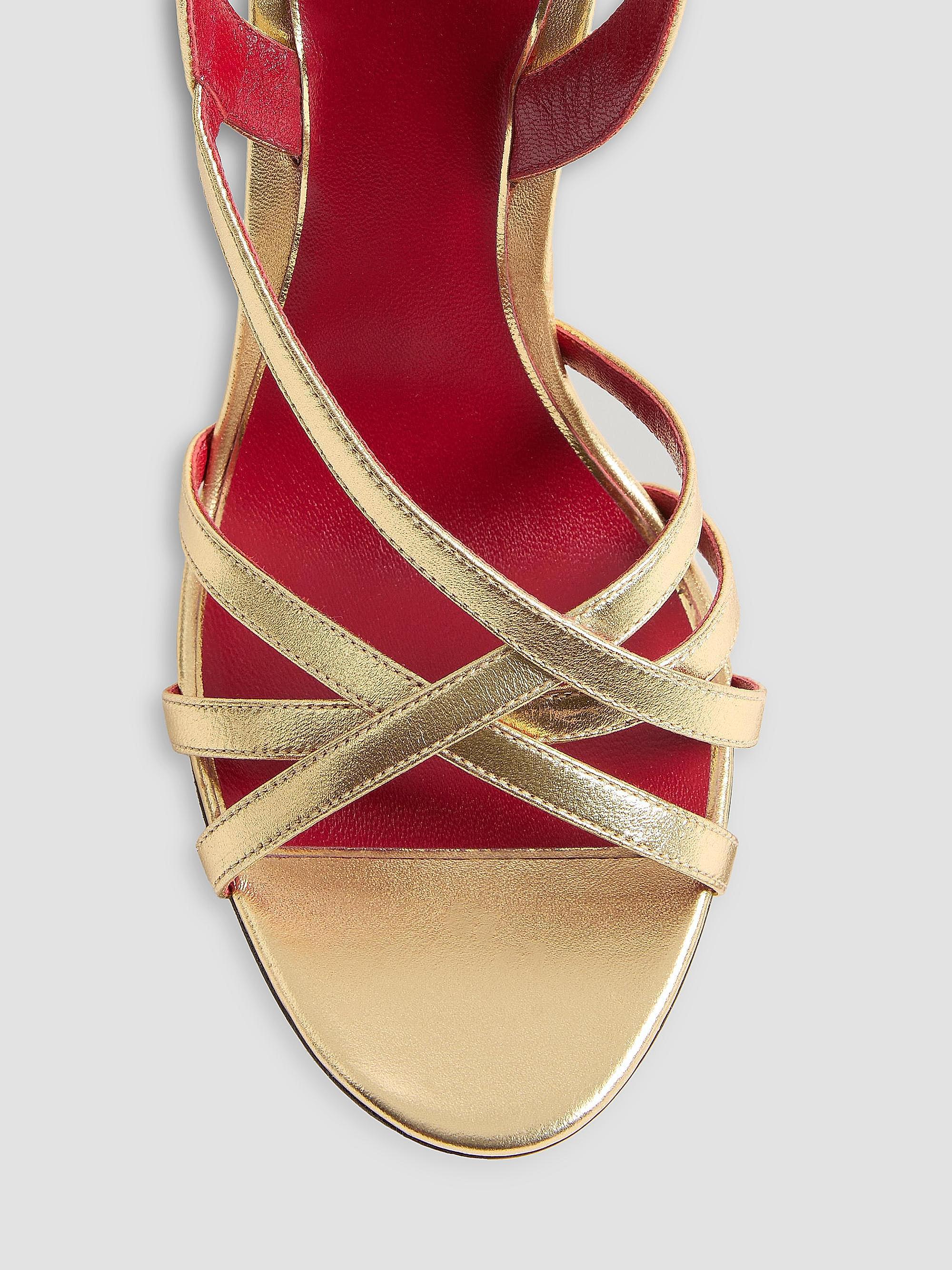 Valentino Garavani Fetishique 105MM Sandals in Laminated Nappa