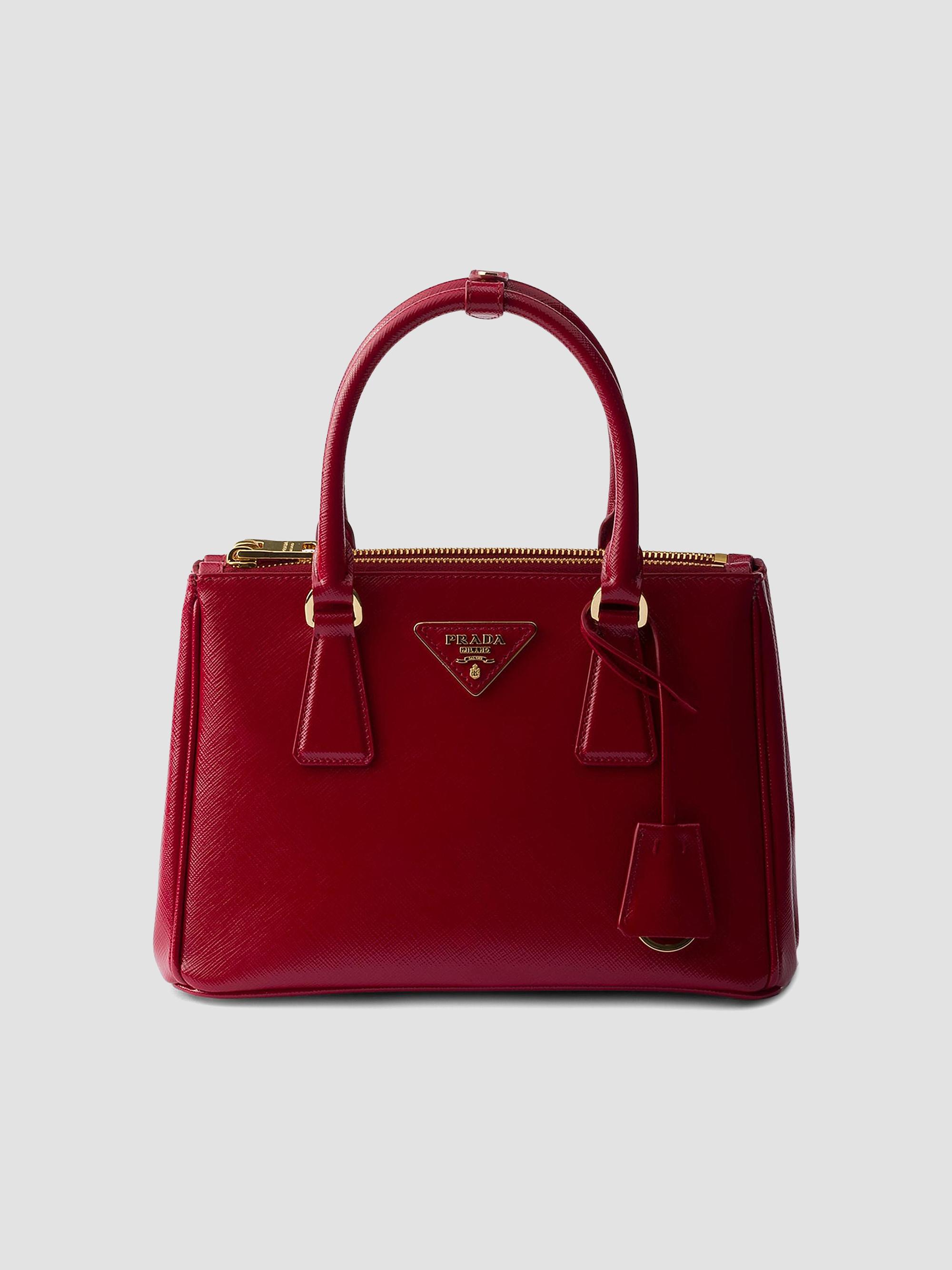 Prada Women's Galleria  Saffiano Leather Top Handle Bag - Red