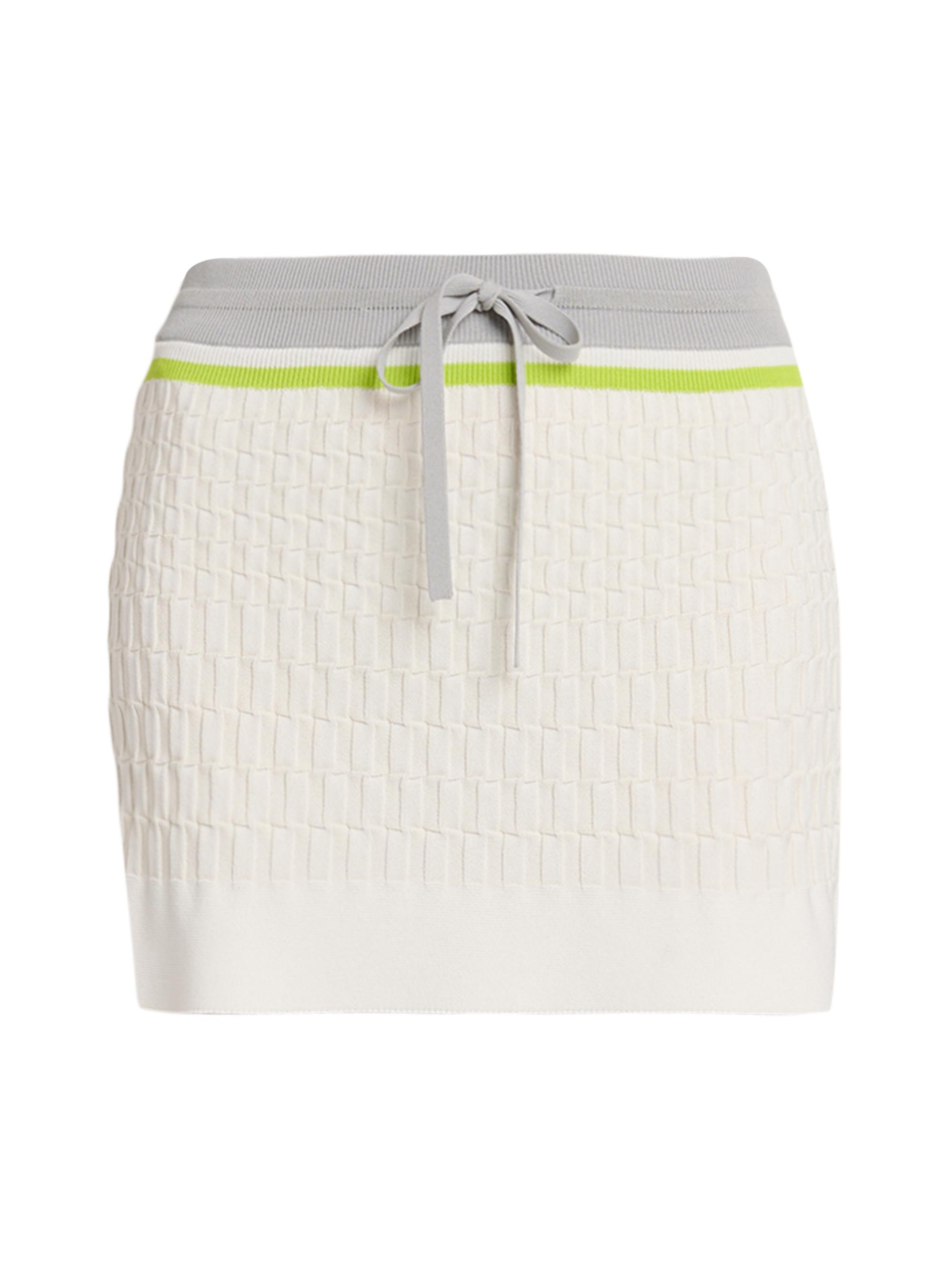 Casablanca Women's Tennis Striped Knit Drawstring Miniskirt - White