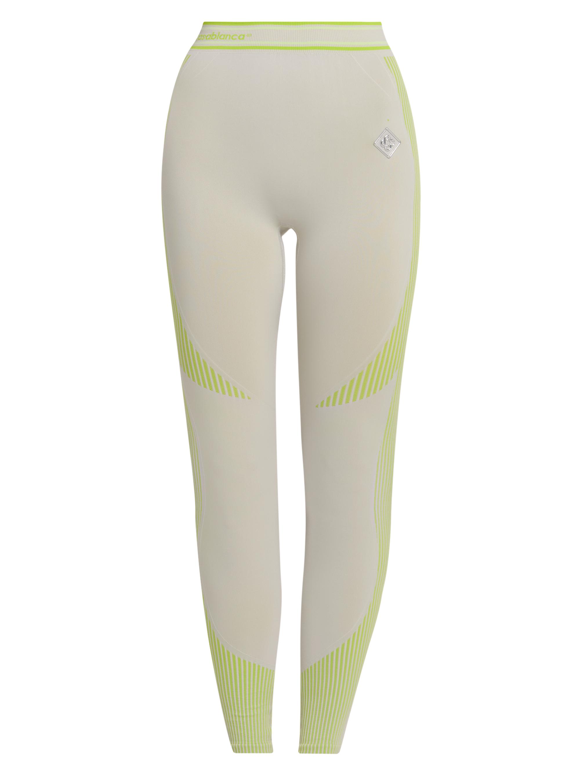 Casablanca Rib-Knit Seamless Leggings - Grey Lime