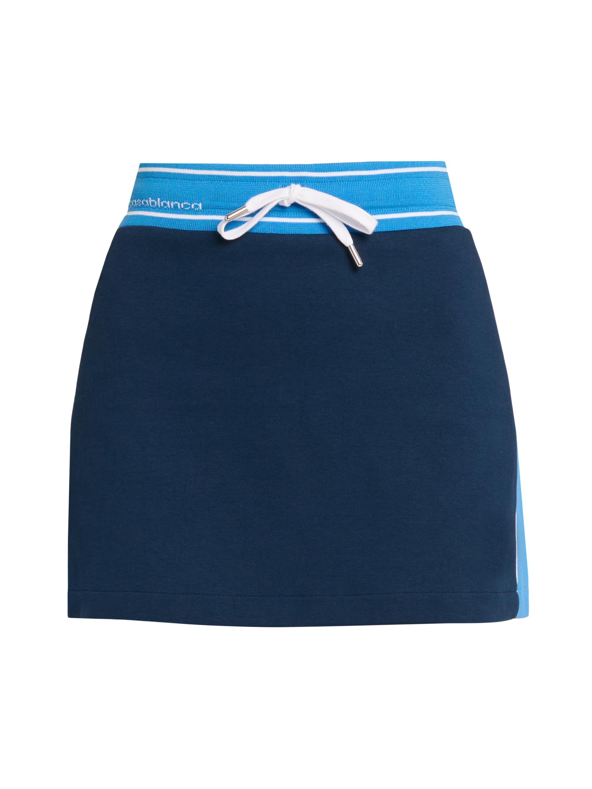 Casablanca Women's Striped Stretch-Cotton Miniskirt - Navy