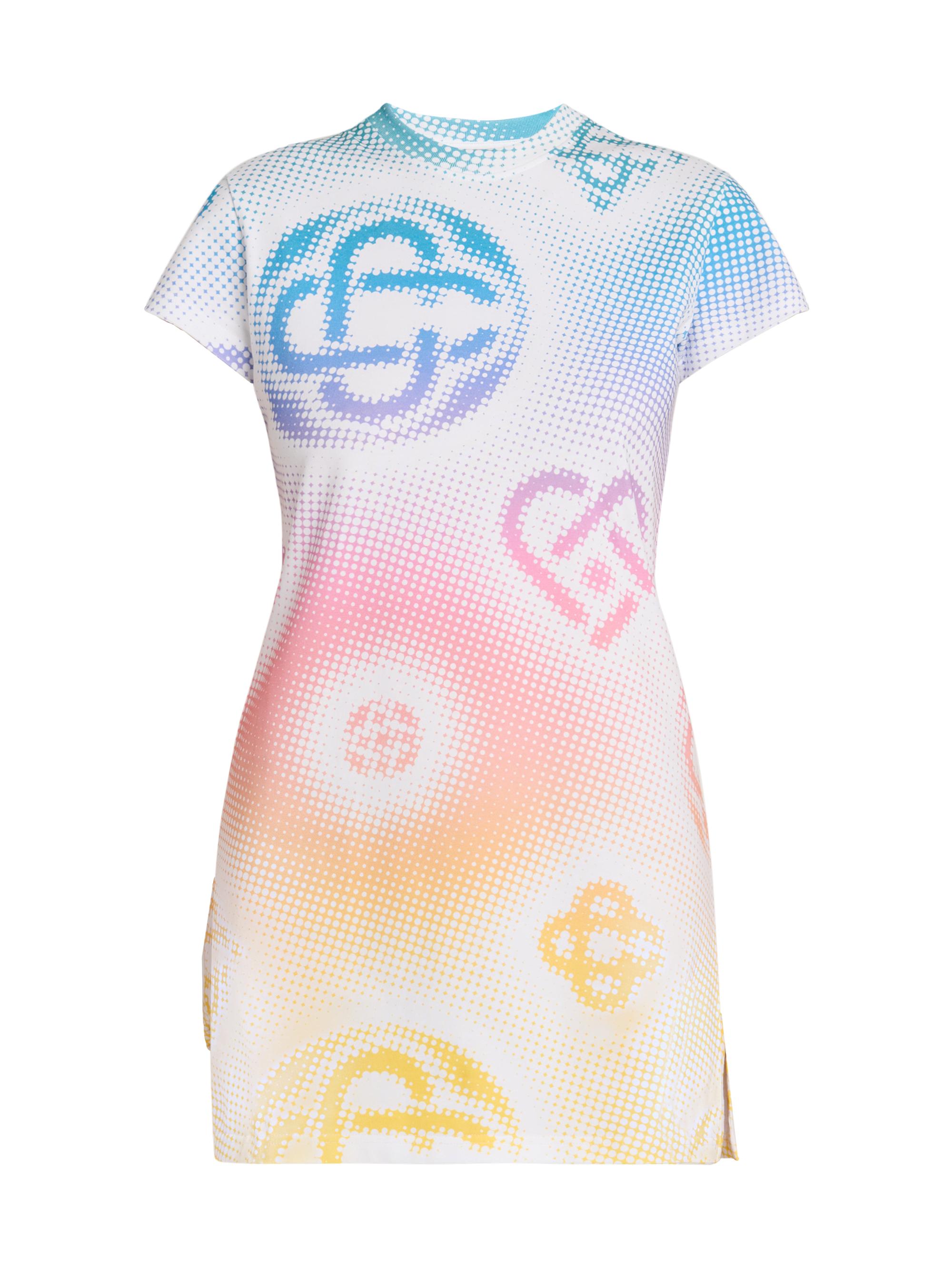 Casablanca Women's Halftone Logo Cotton T-Shirt Minidress - Halftone Logo