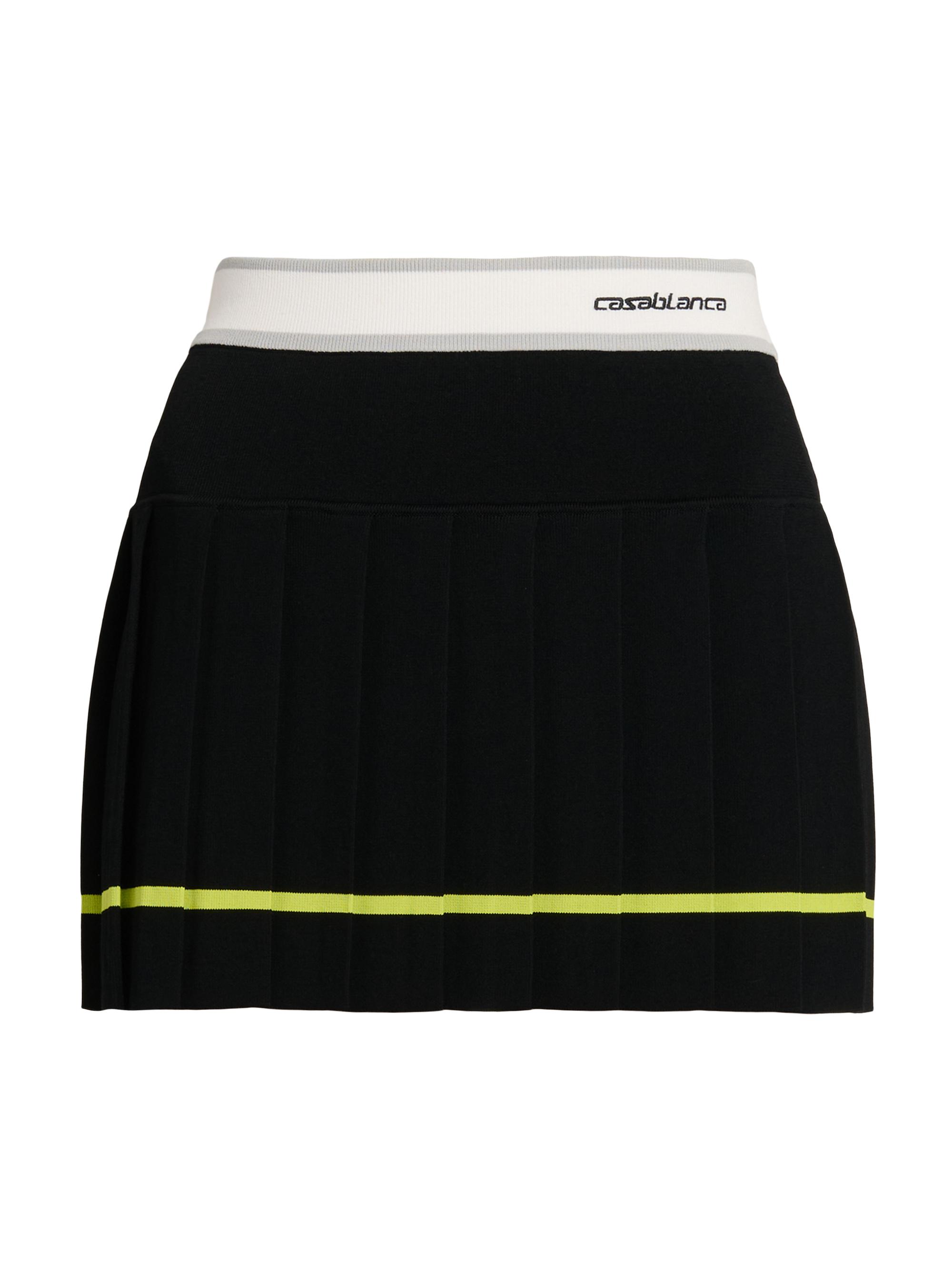 Casablanca Women's Striped Pleated Miniskirt - Black