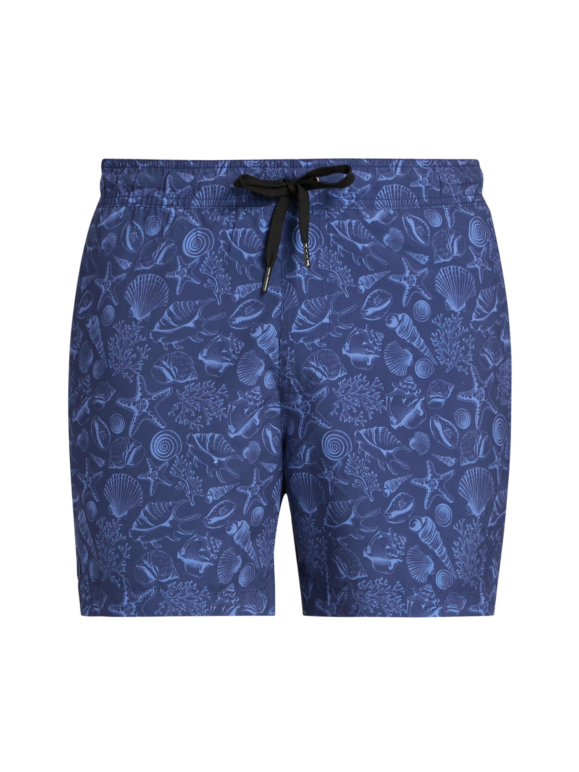 Saks Fifth Avenue Men's COLLECTION Beach Shells Printed Drawstring Swim Shorts - Navy Multi