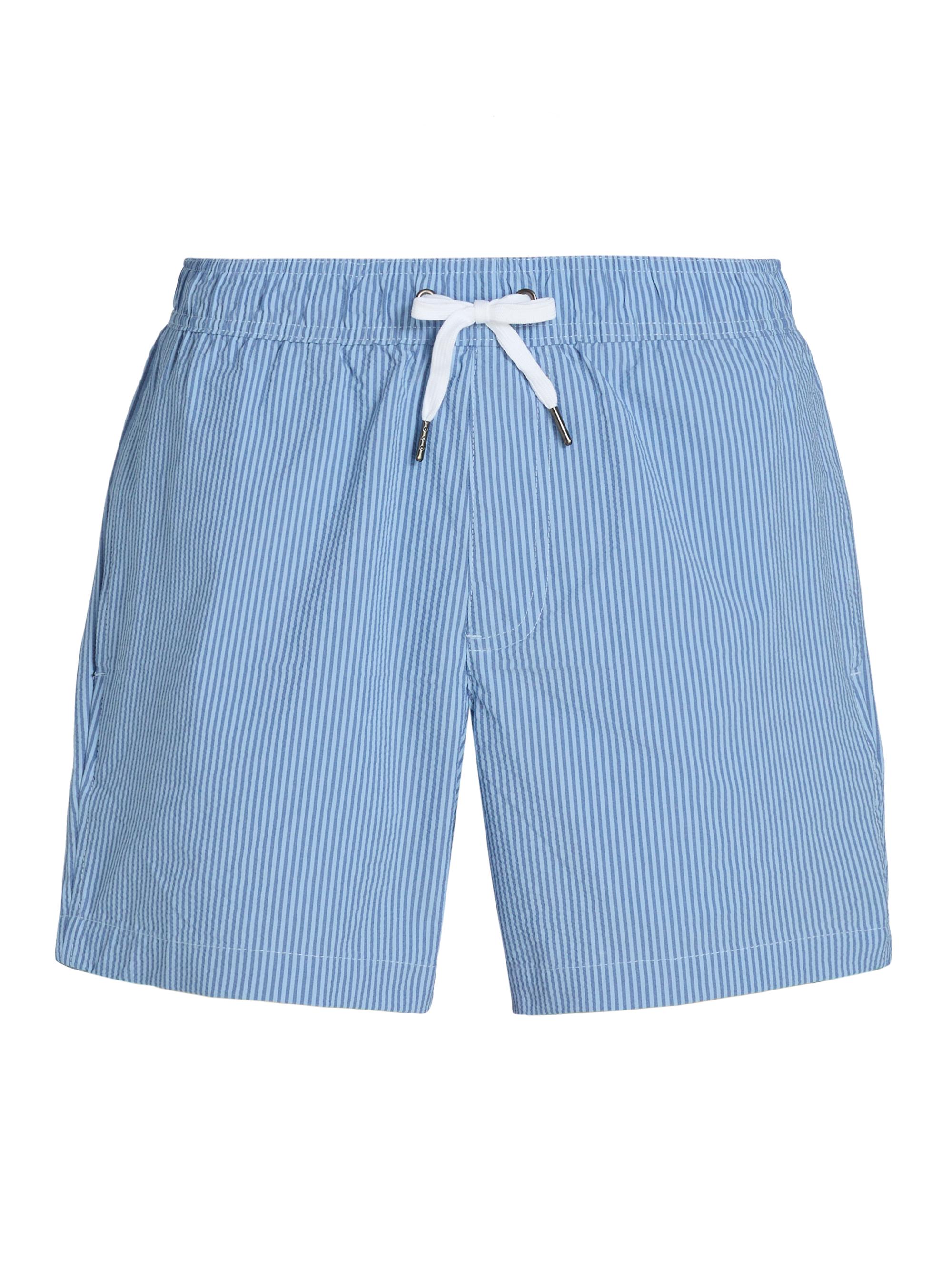 Saks Fifth Avenue Men's Tonal Microstripe Swim Shorts - Storm