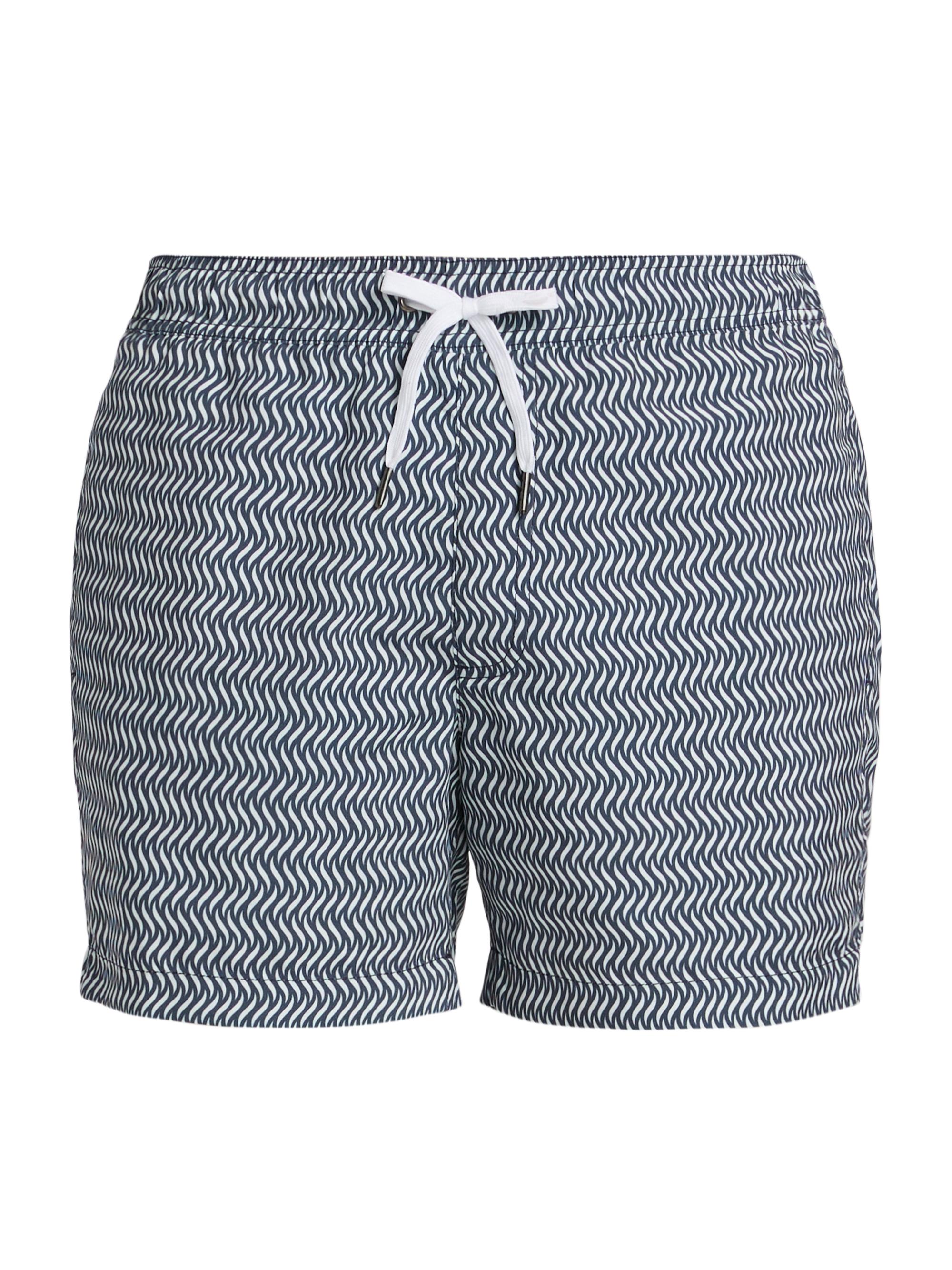 Saks Fifth Avenue Men's COLLECTION Air Geo Printed Drawstring Swim Shorts - Navy