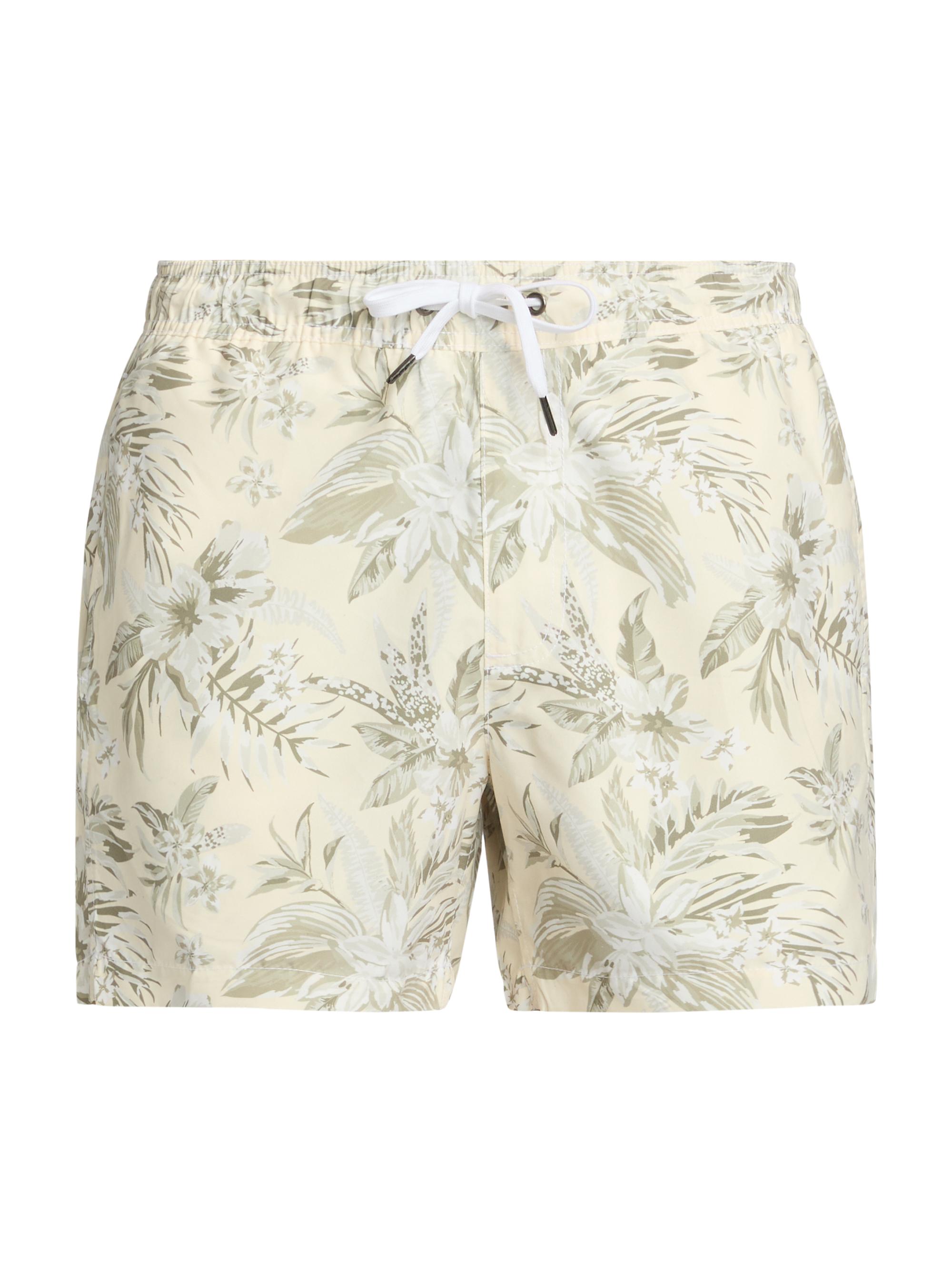 Saks Fifth Avenue Men's Hibiscus Medley Drawstring Swim Shorts - Cream Multi
