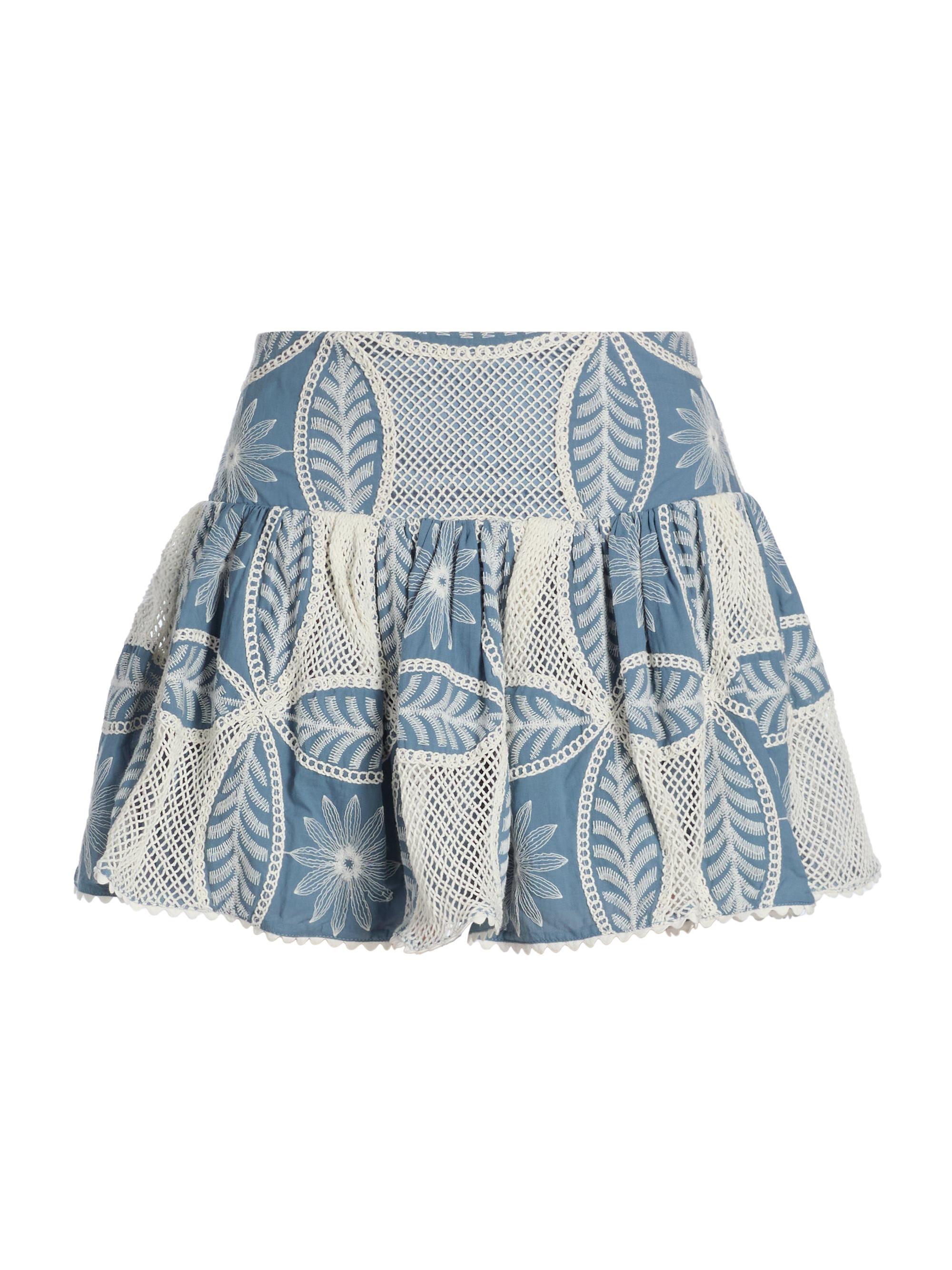 Colleen Embellished Cotton Miniskirt