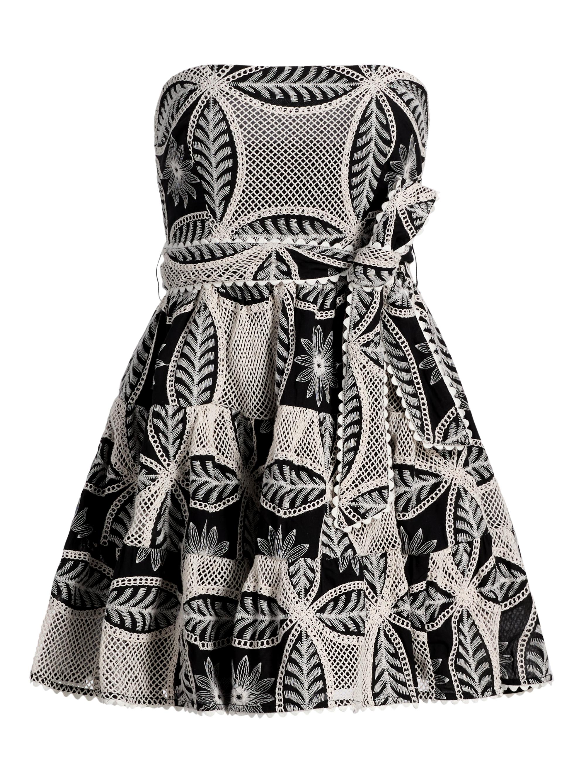 Poupette St Barth Women's Christine Embellished Bandeau Cotton Minidress - Black Plain - Women's Clothing