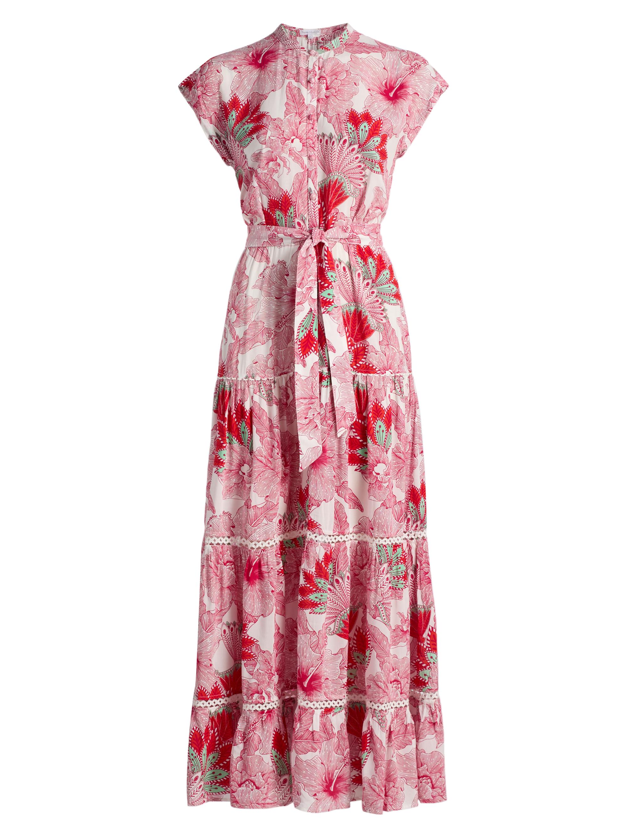 Kora Floral Cap-Sleeve Shirtdress