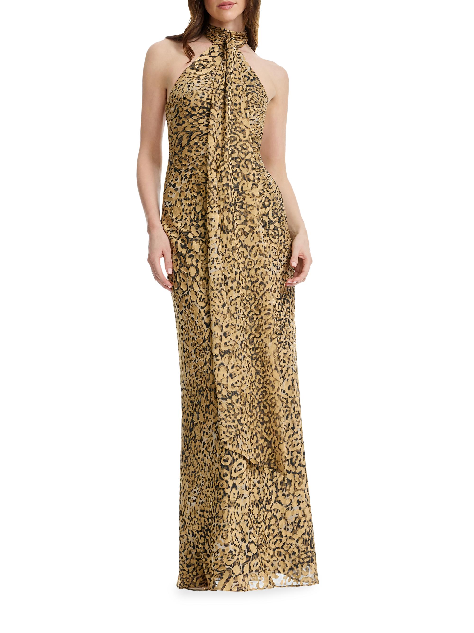 leopard print formal dresses Long One Shoulder Leopard Print Prom Dresses Custom Color / US8 main image 1