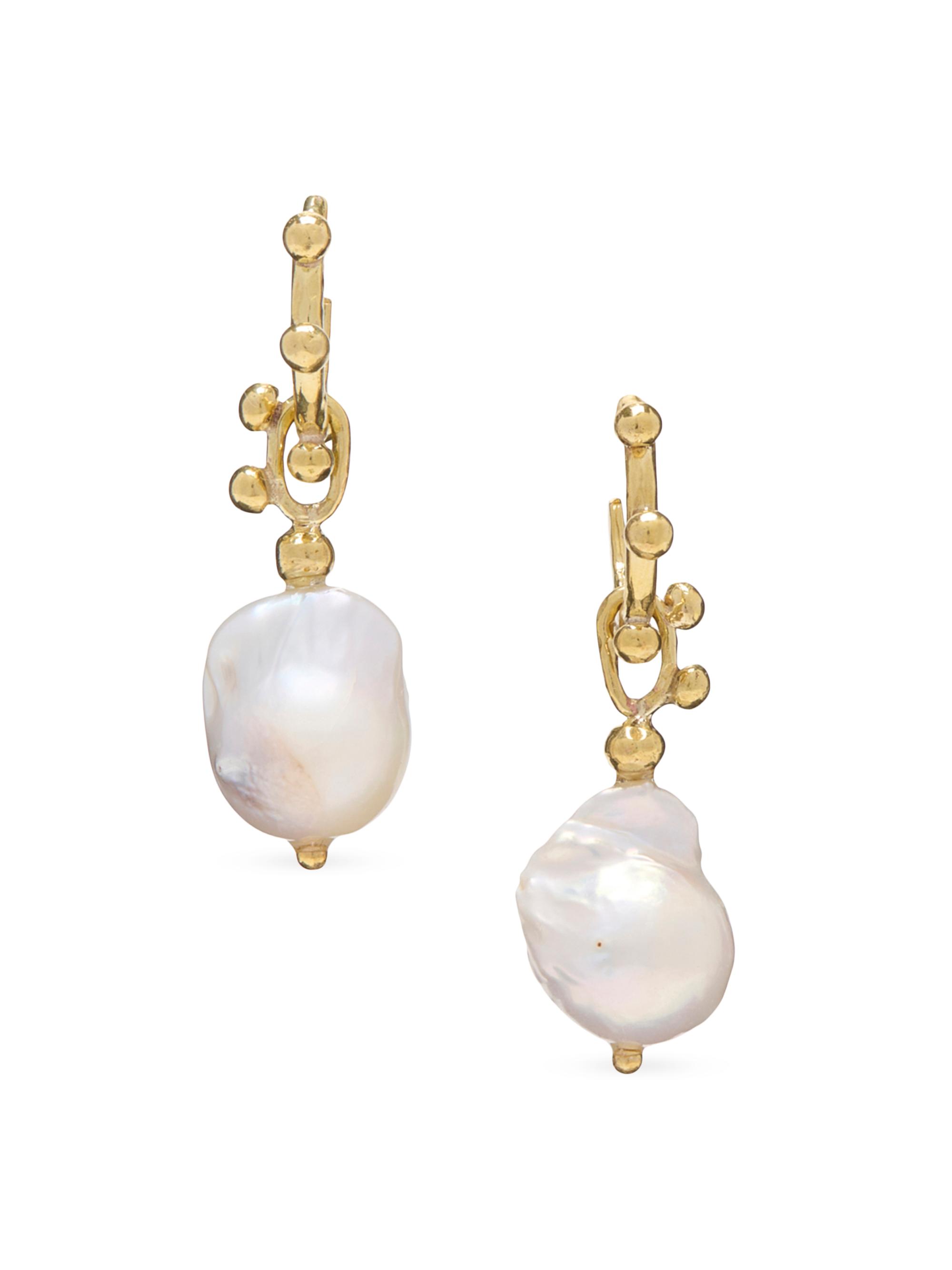 Ulla Johnson Women's Lilith Goldtone & Freshwater Pearl Drop Earrings - Pearl