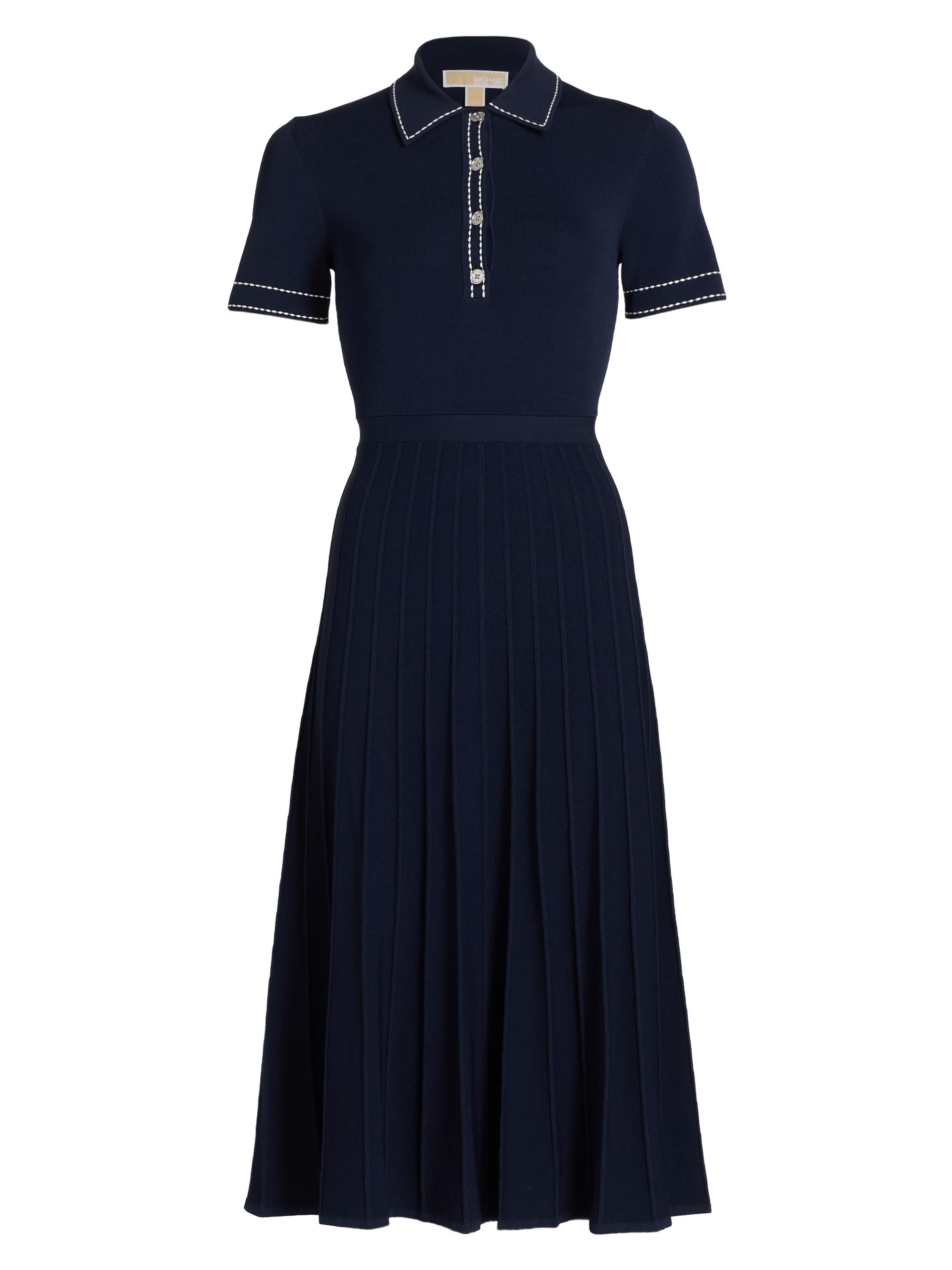 MICHAEL Michael Kors Contrast Topstitched Polo Midi-Dress | Saks