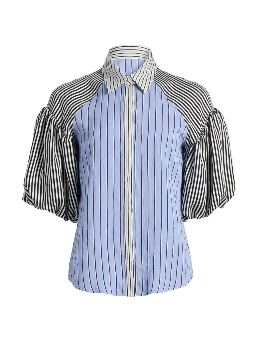 Ramy Brook Women's Flor Striped Balloon-sleeve Shirt