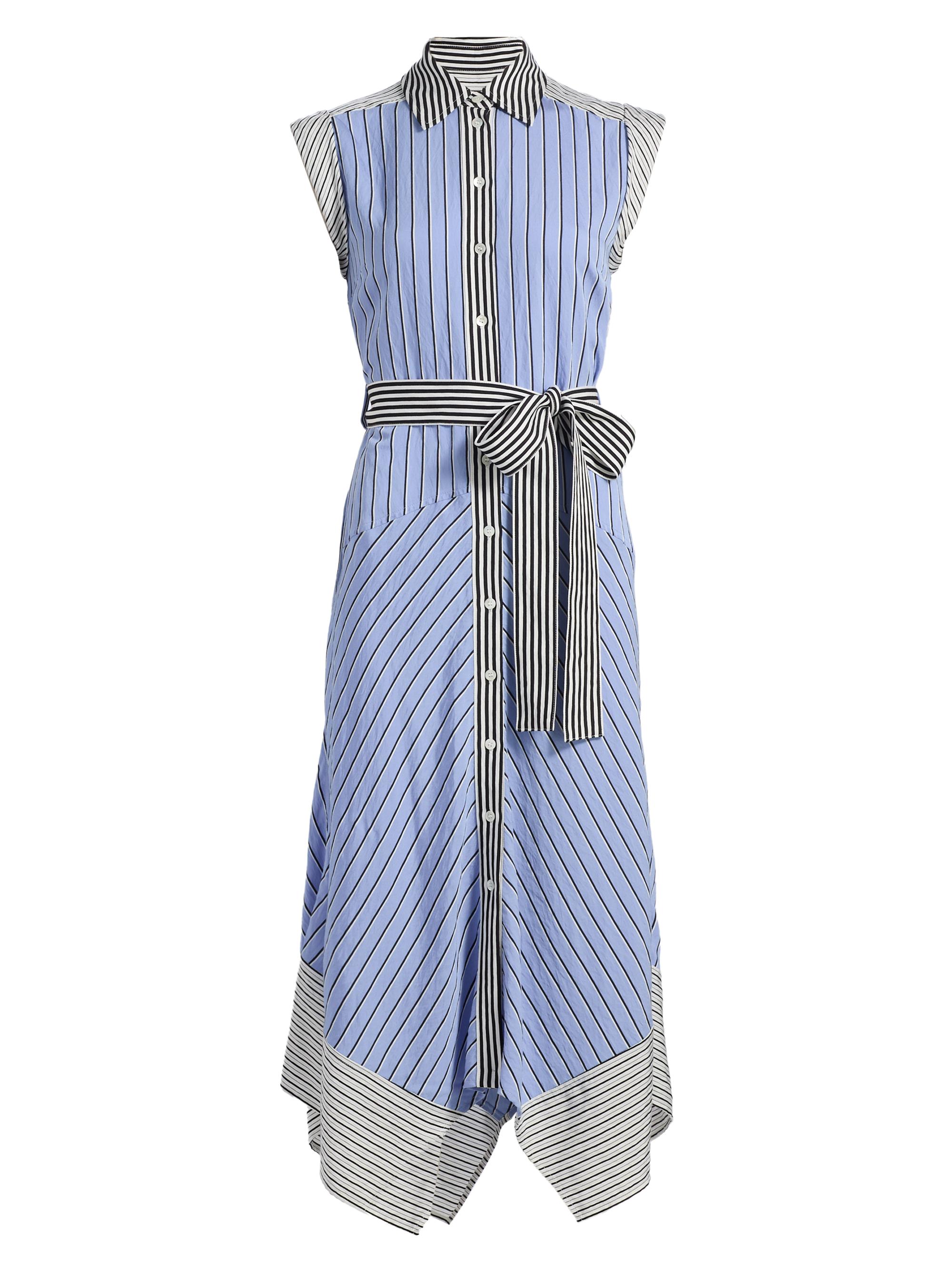 Ramy Brook Women's Vivienne Asymmetric Striped Self-Belt Midi-Shirtdress - Multi Catalina Stripe