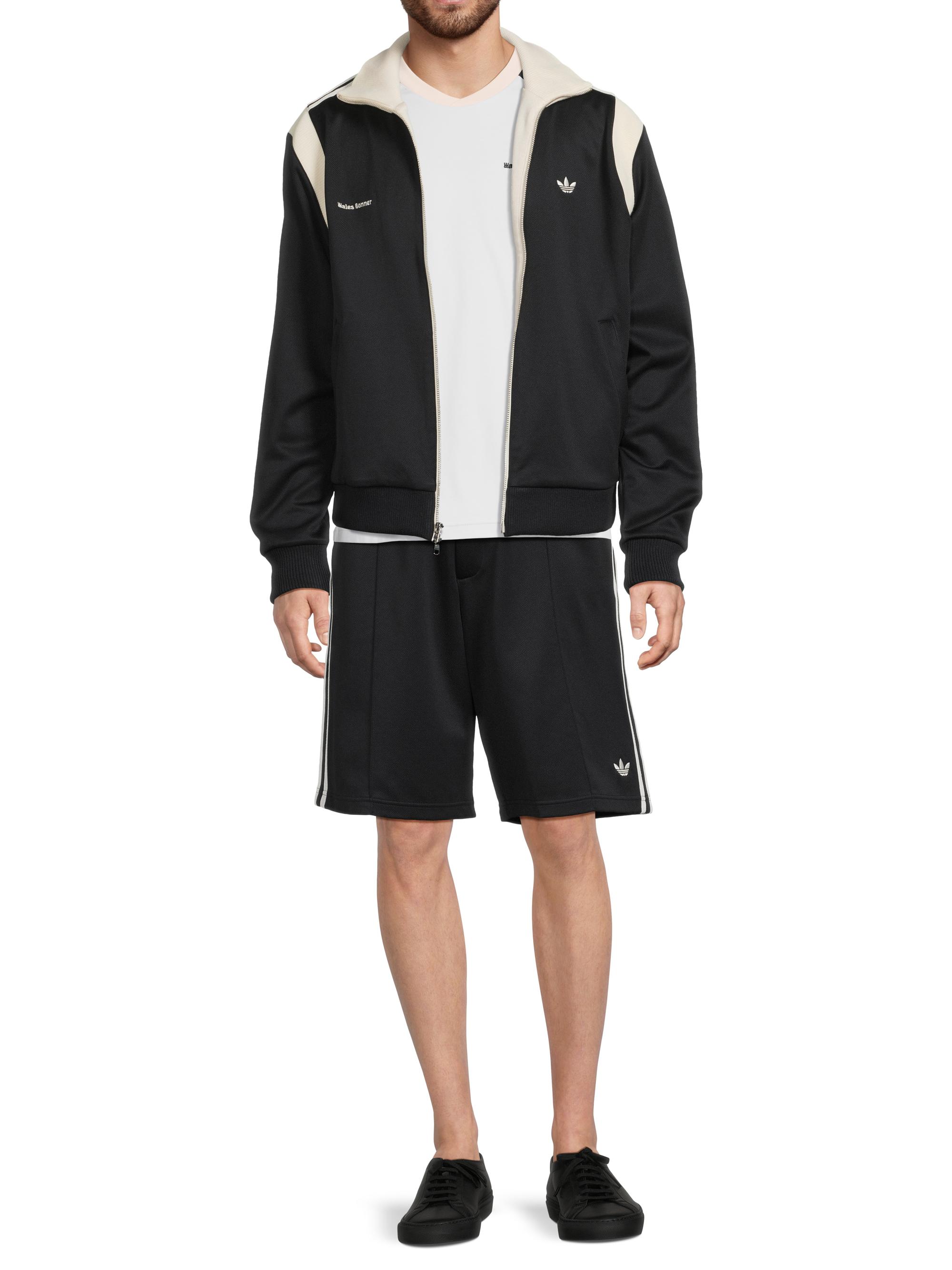 や*ち様 adidas × Wales Bonner トラックジャケット O イ ADIDAS ORIGINALS + Wales Bonner two-tone jersey-trimmed piqué