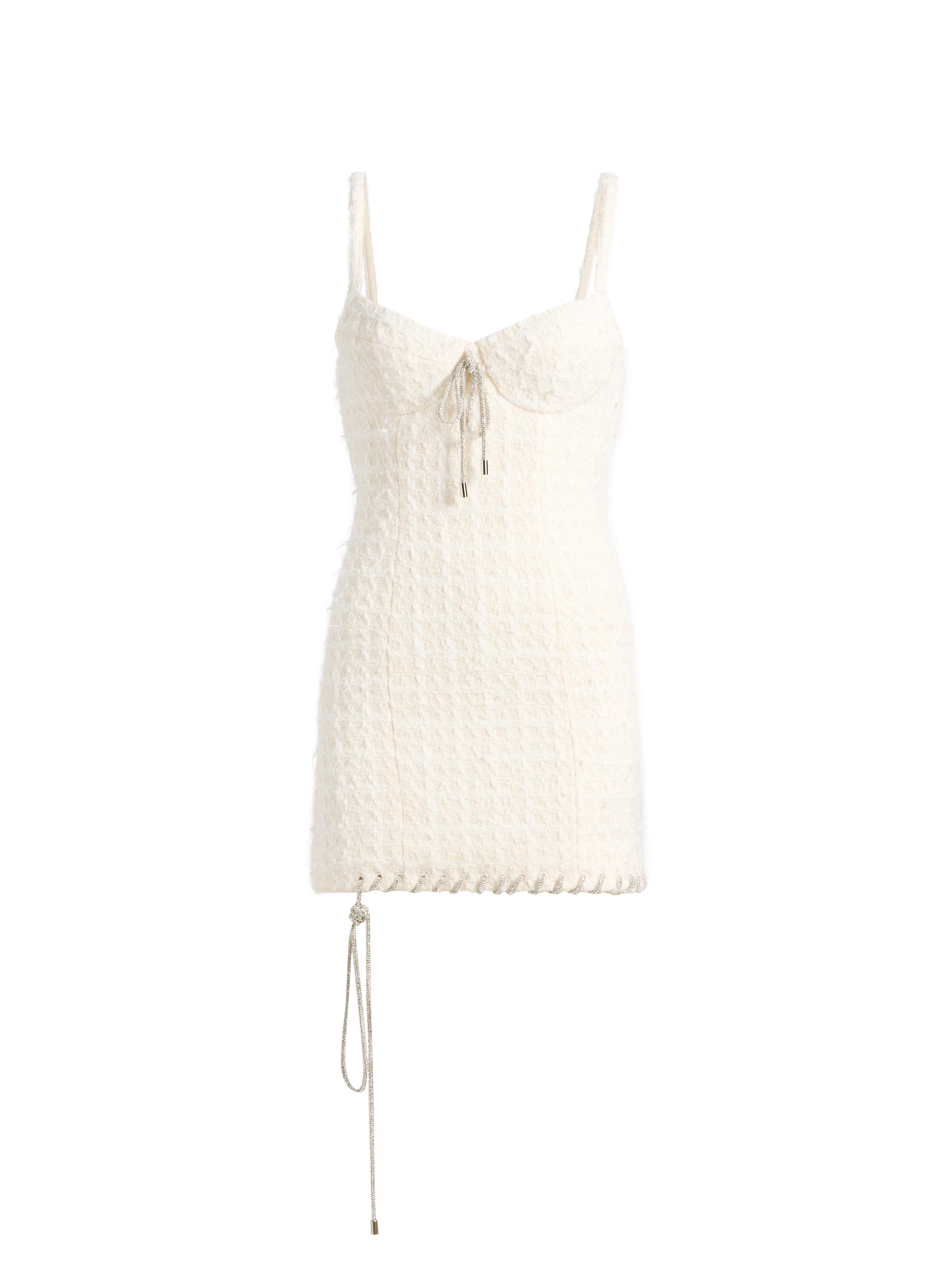 Area Women's Tweed Lady Minidress - Cream White