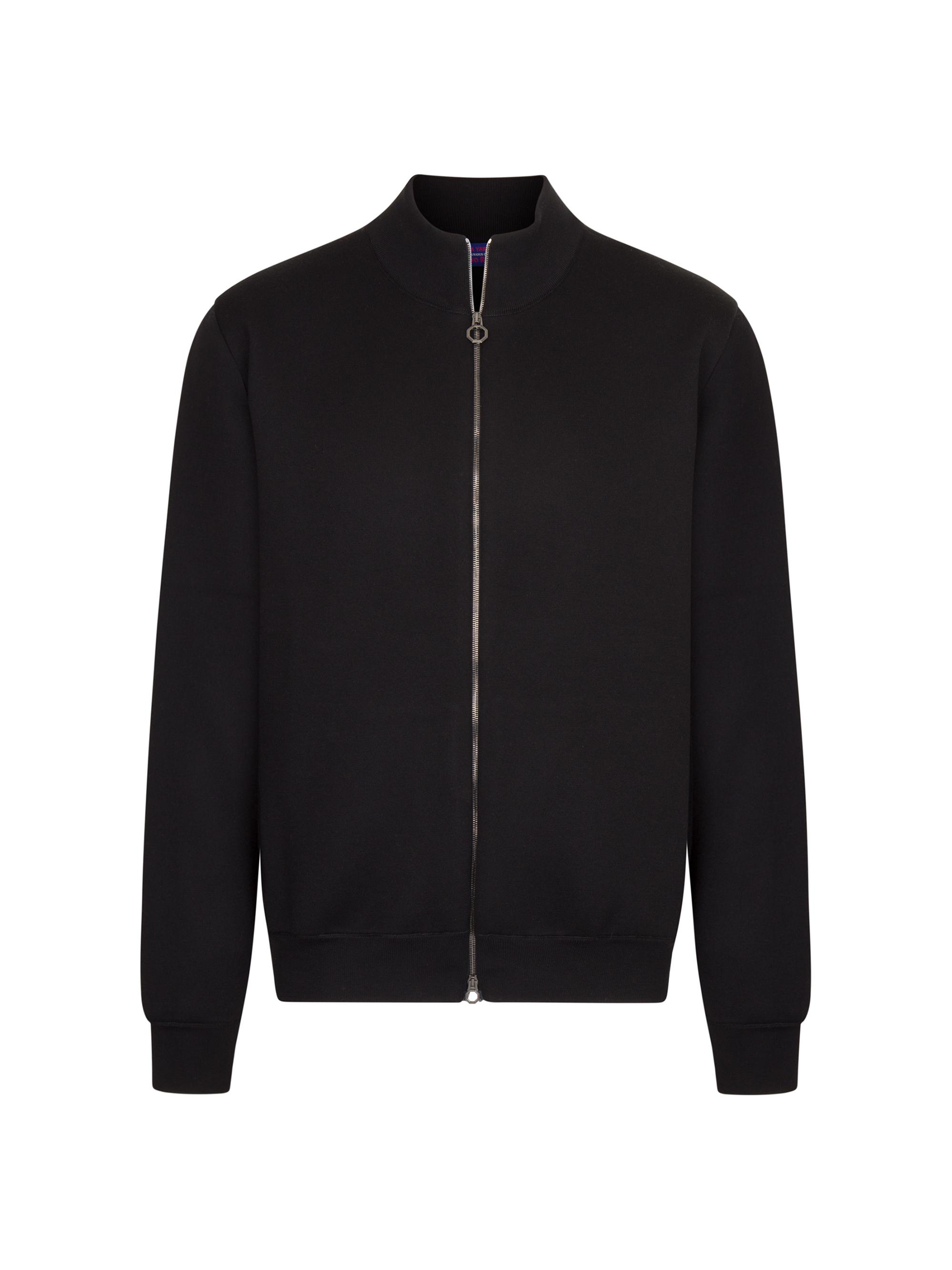 Stefano Ricci Men's Luxurious Full Zip Sweater - Black