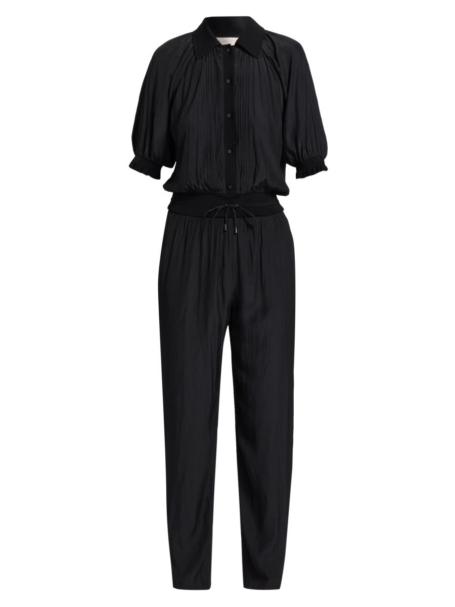 Ramy Brook Women's Sylvia Button-front Jumpsuit In Black