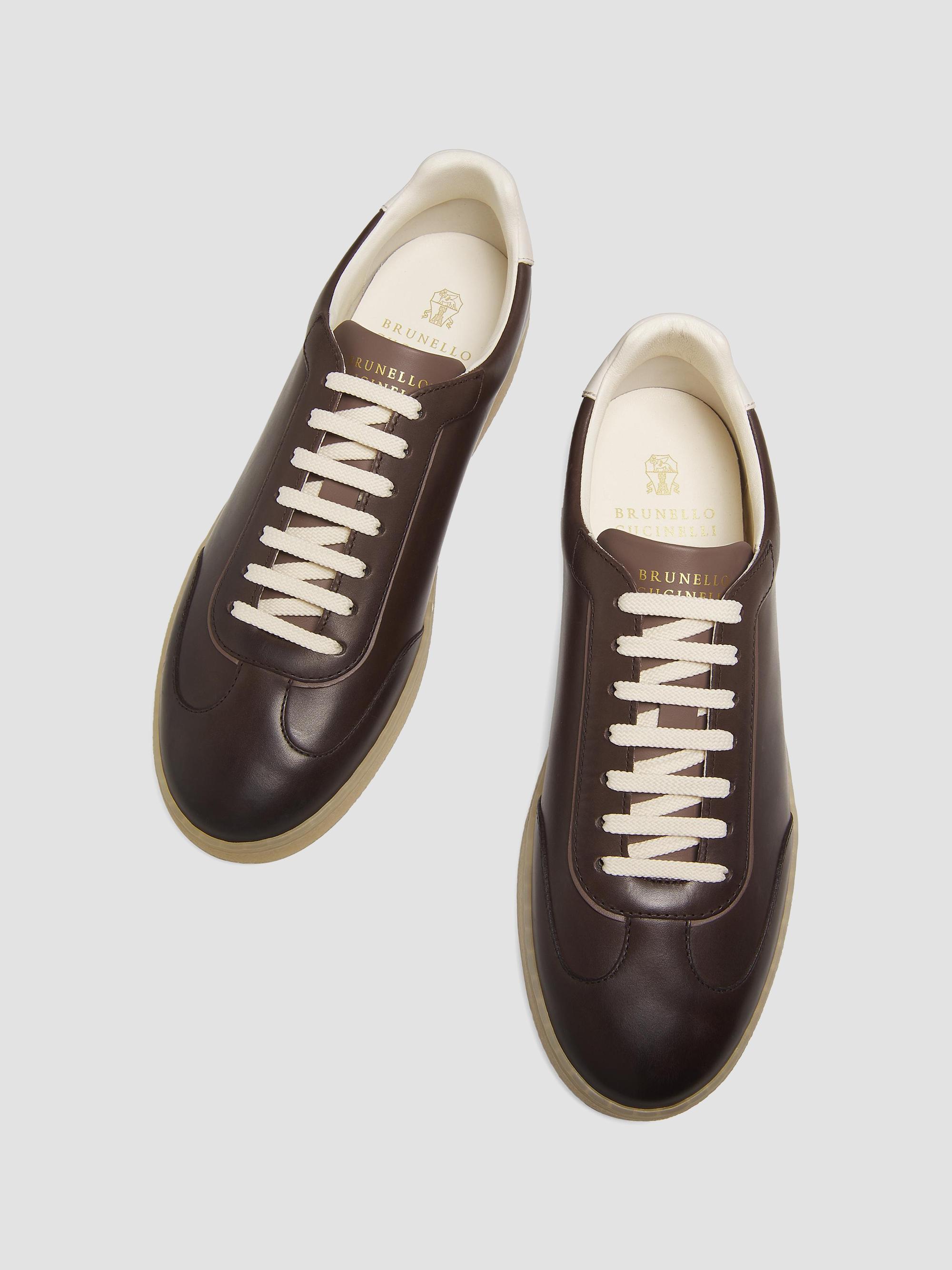 Brunello Cucinelli Leather Gum-Sole Sneakers | Saks Fifth Avenue