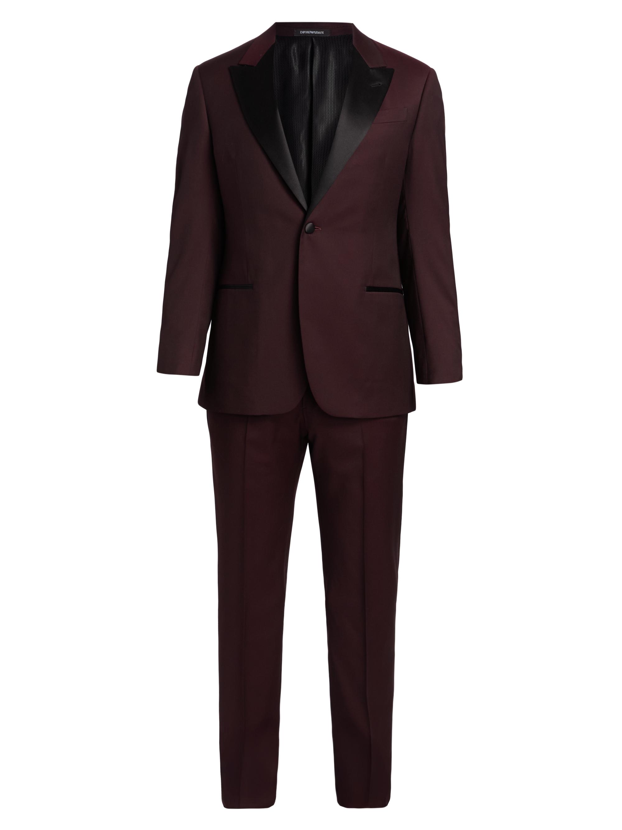 Emporio Armani Men's Solid Virgin Wool Tuxedo - Merlot