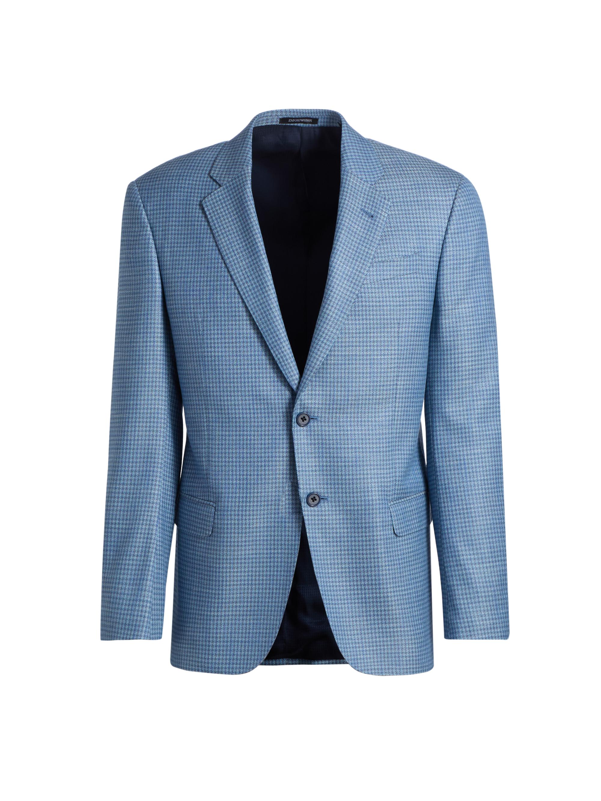 Emporio Armani Men's Textured Houndstooth Sport Coat - Light Blue