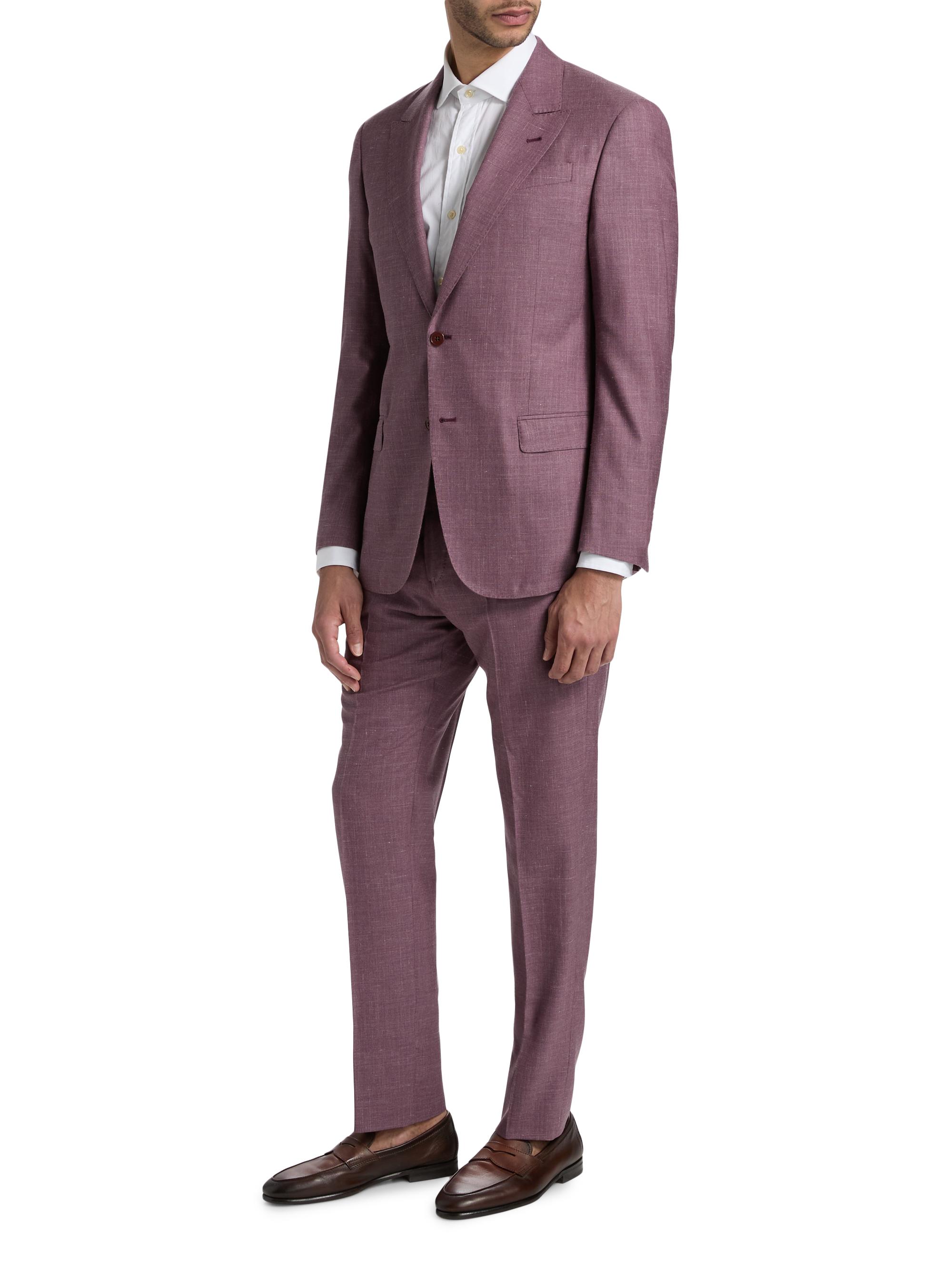 Emporio Armani Wool-Linen Peak Lapel Suit | Saks Fifth Avenue