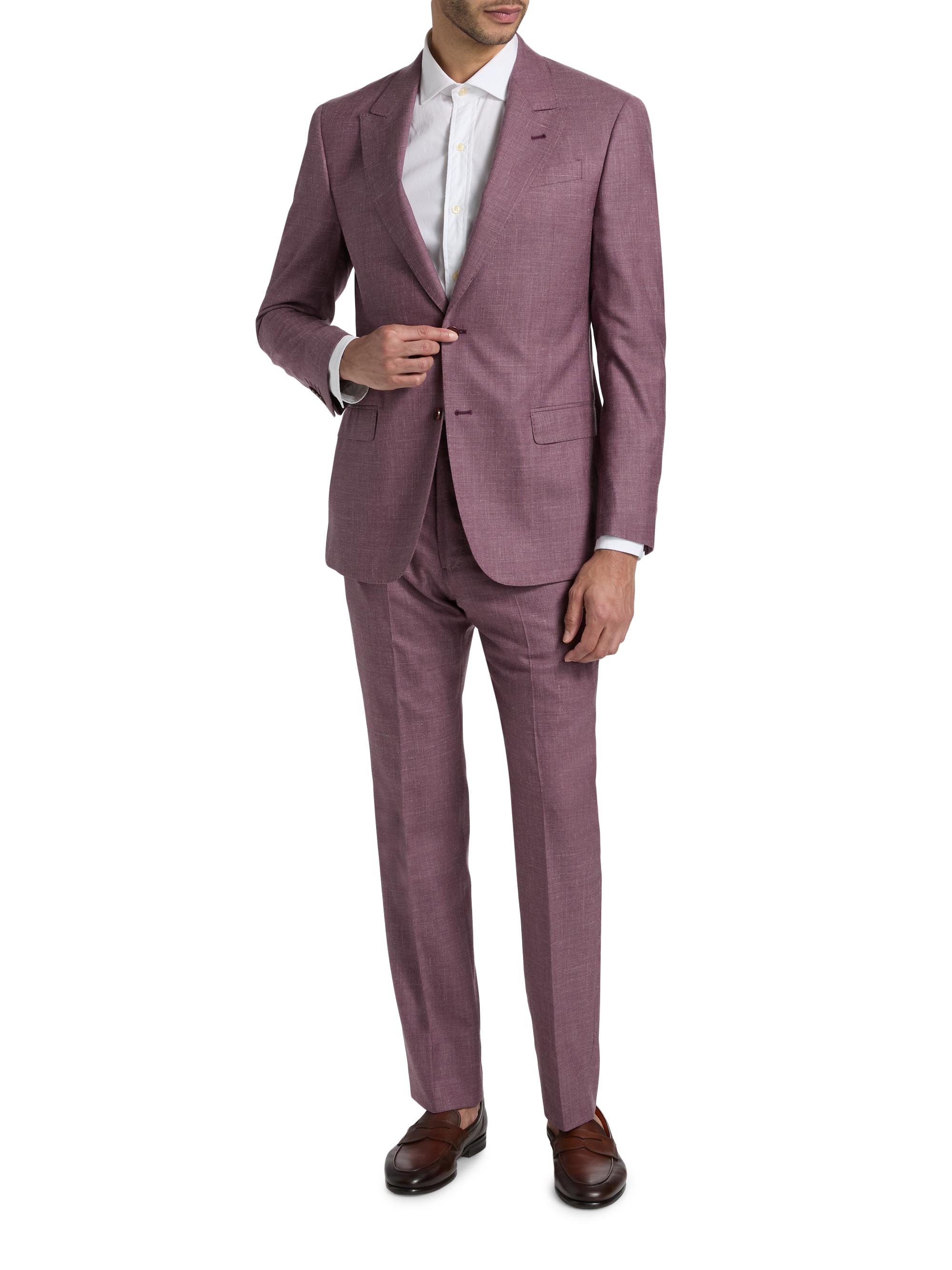 Emporio Armani Wool-Linen Peak Lapel Suit | Saks Fifth Avenue