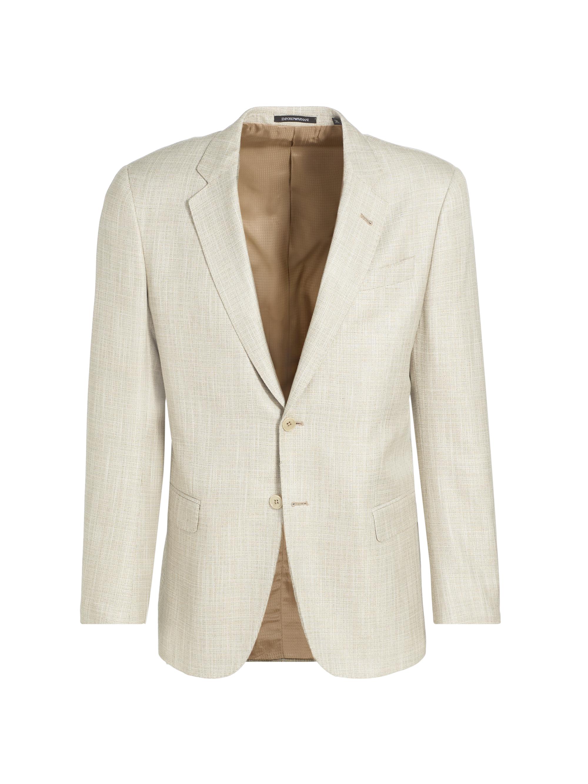 Emporio Armani Men's Textured Single-Breasted Sport Jacket - Light Olive | Thumbnail 8