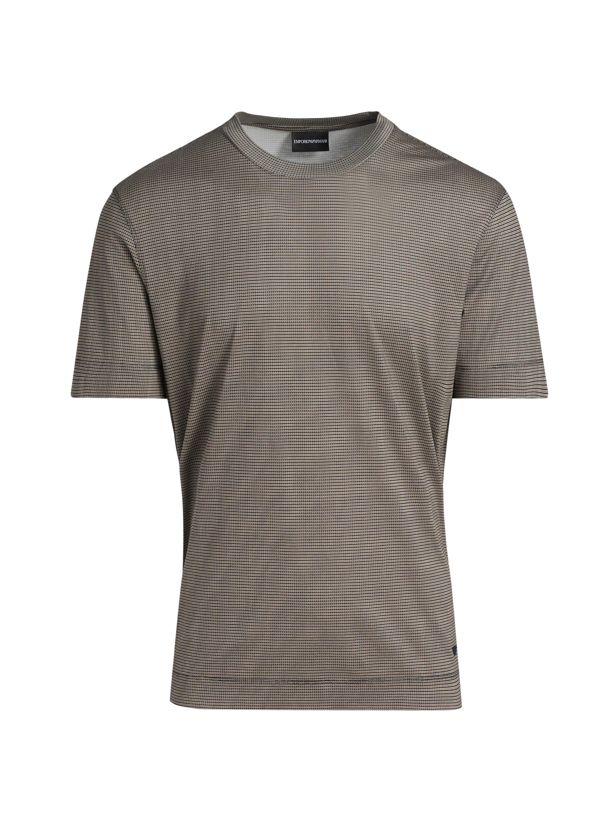 Emporio Armani Men's Geometric-Print Jersey Crewneck T-Shirt - Black