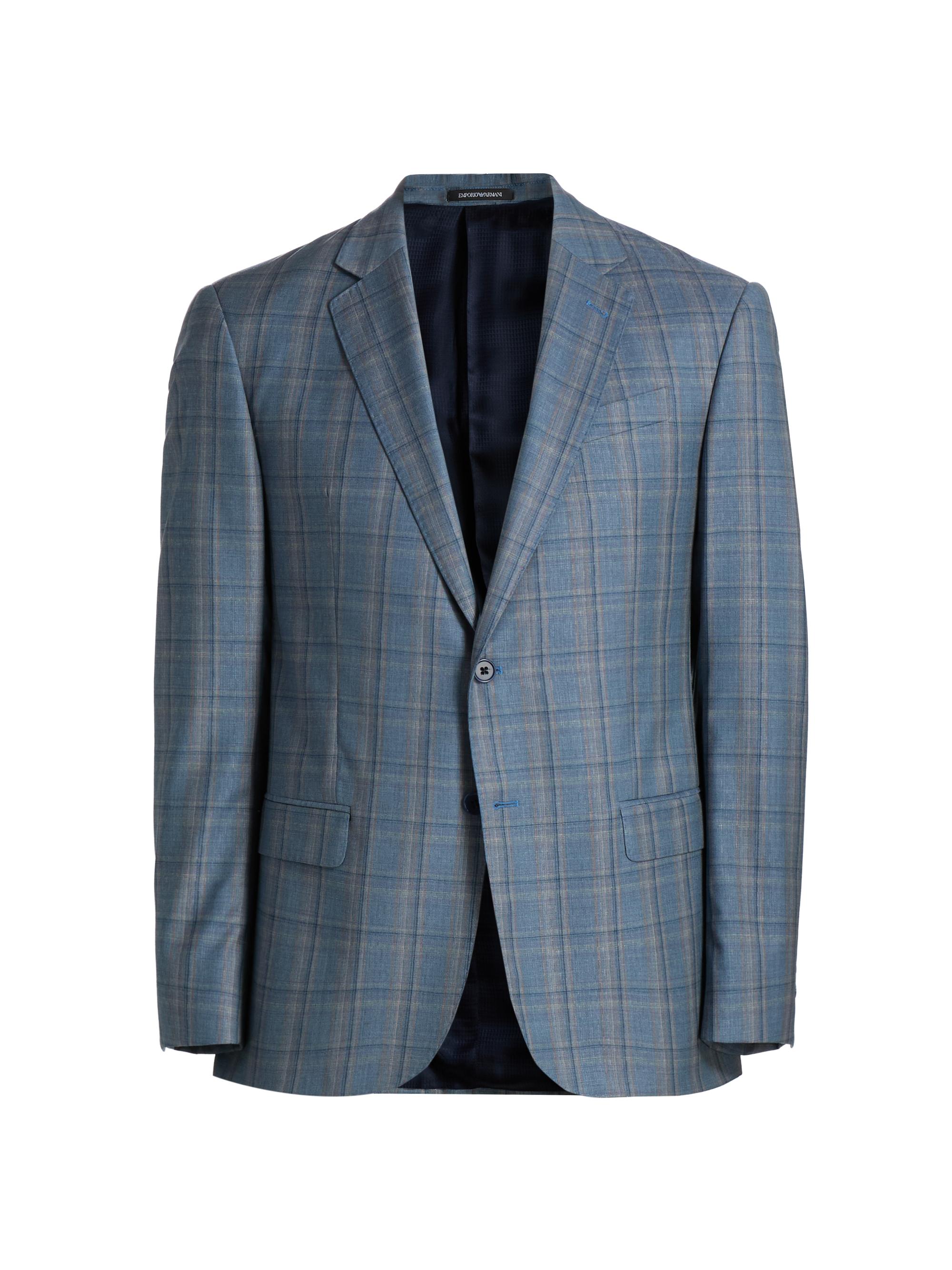 Virgin Wool Windowpane Jacket