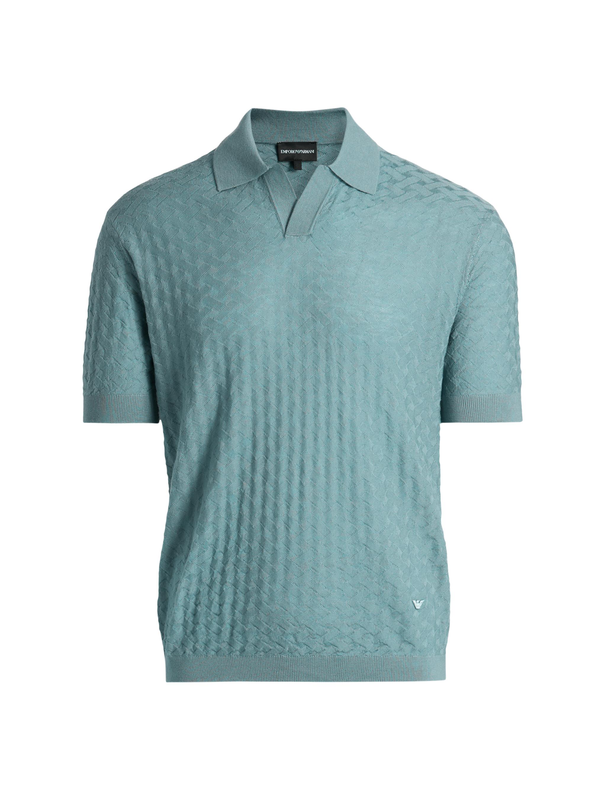 Emporio Armani Knit Textured Polo Shirt | Saks Fifth Avenue