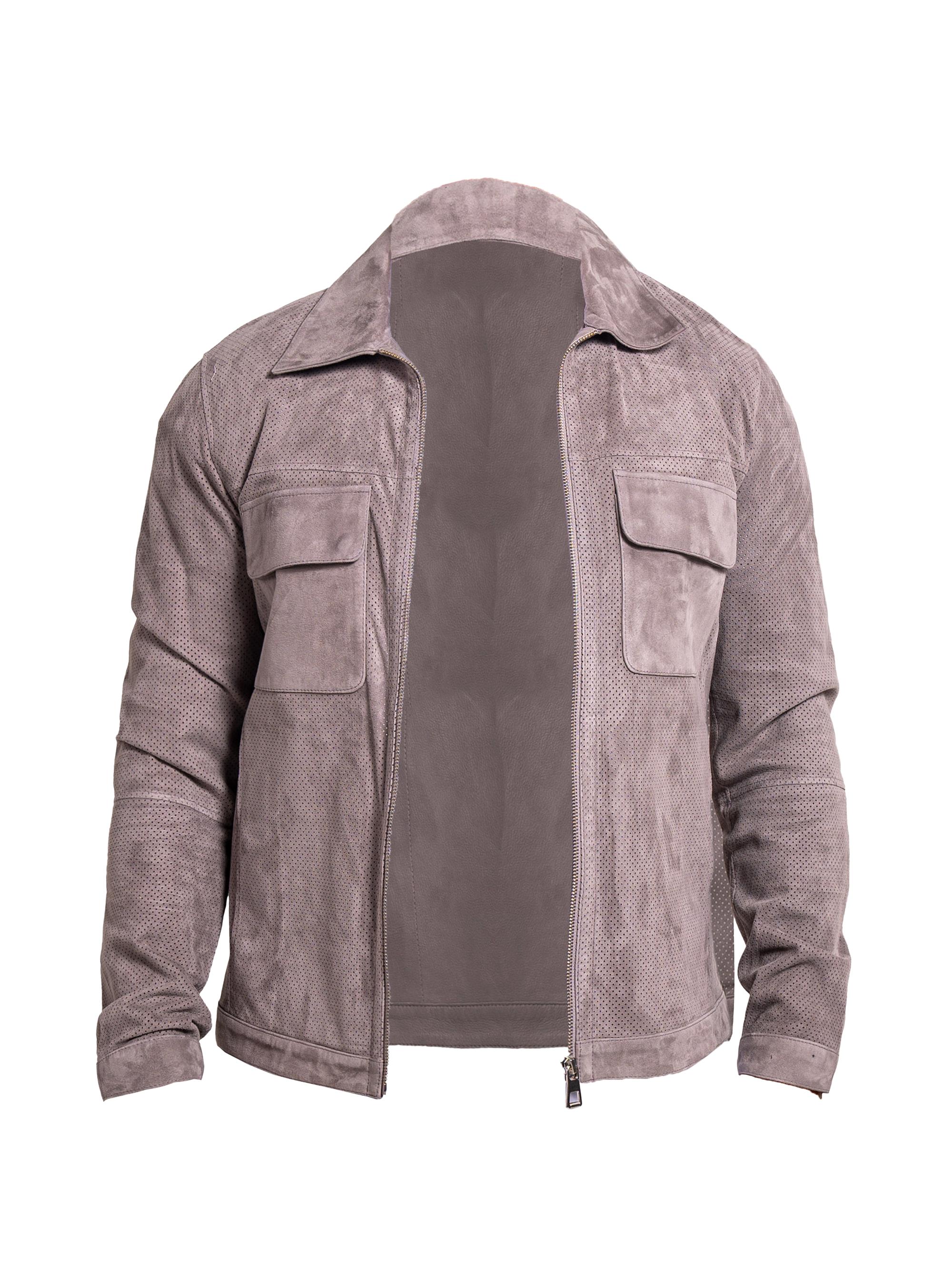 Maceoo Men's Ascension Leather Jacket - Grey