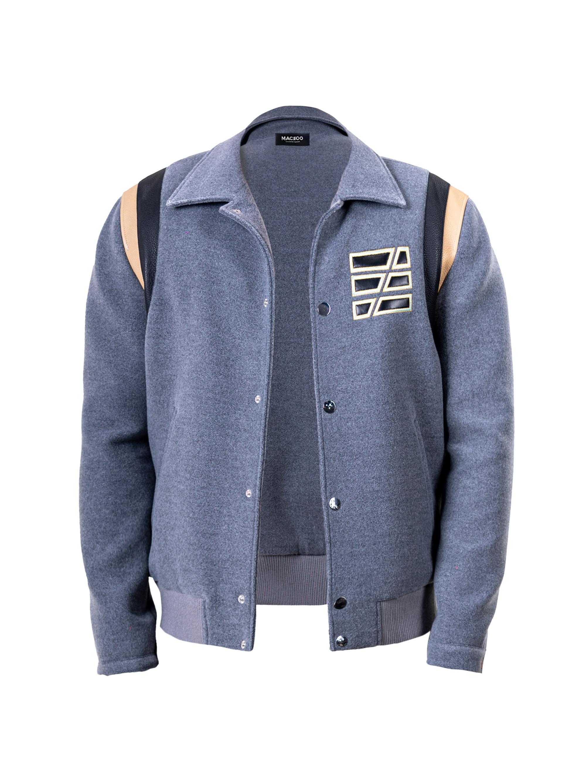 Maceoo Men's Ascension Leather Jacket - Blue