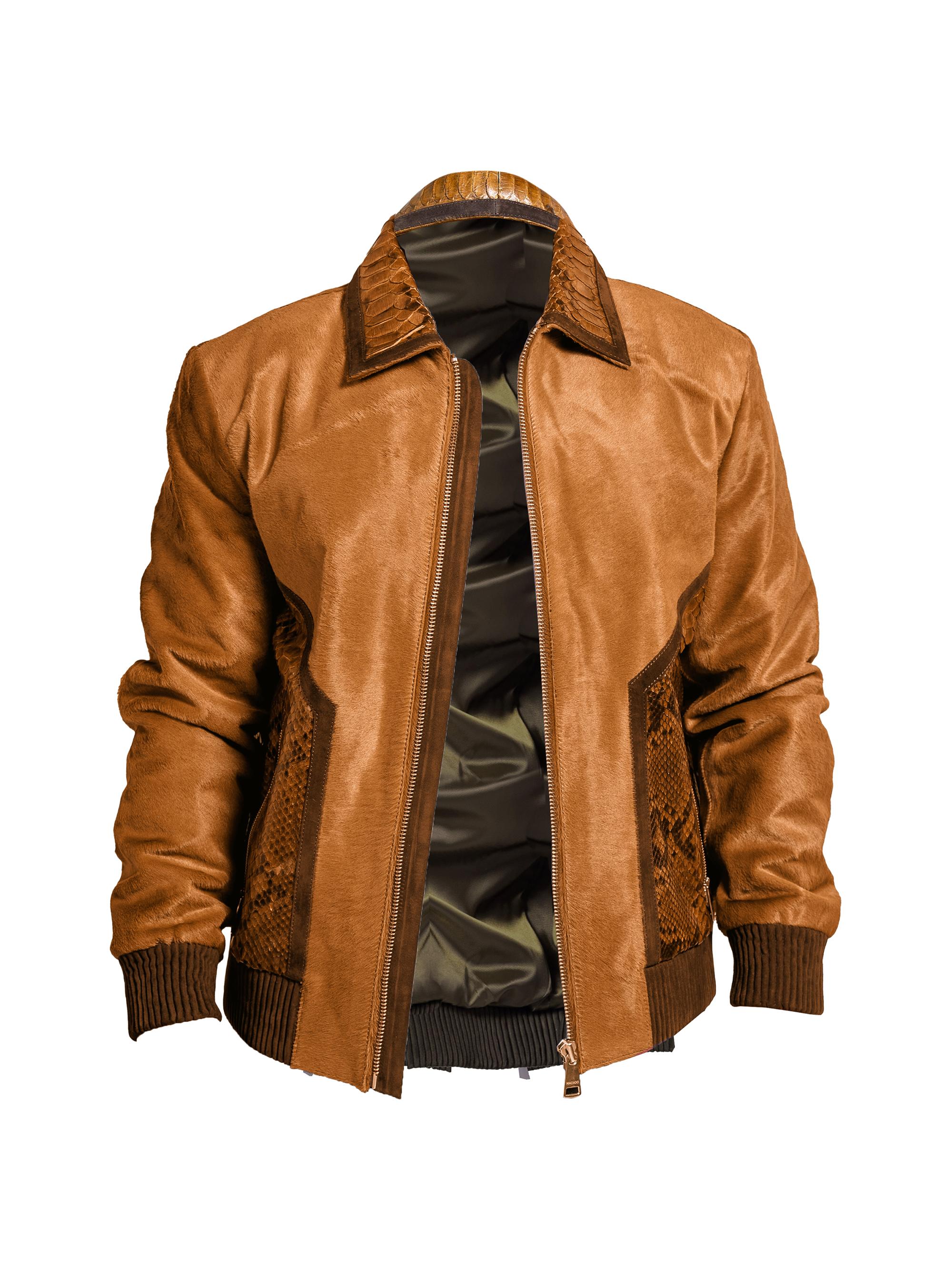 Maceoo Men's Ascension Leather Jacket - Brown