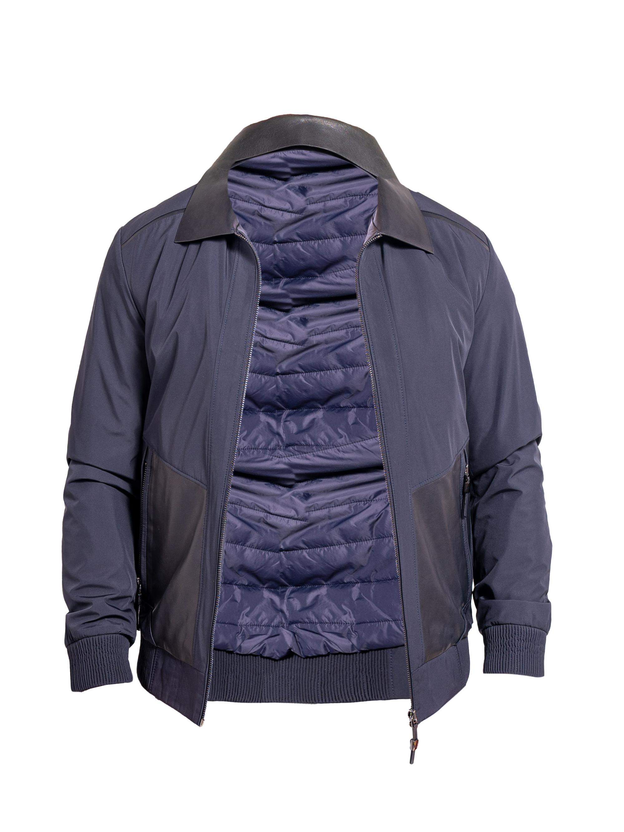 Maceoo Men's Ascension Leather Jacket - Blue