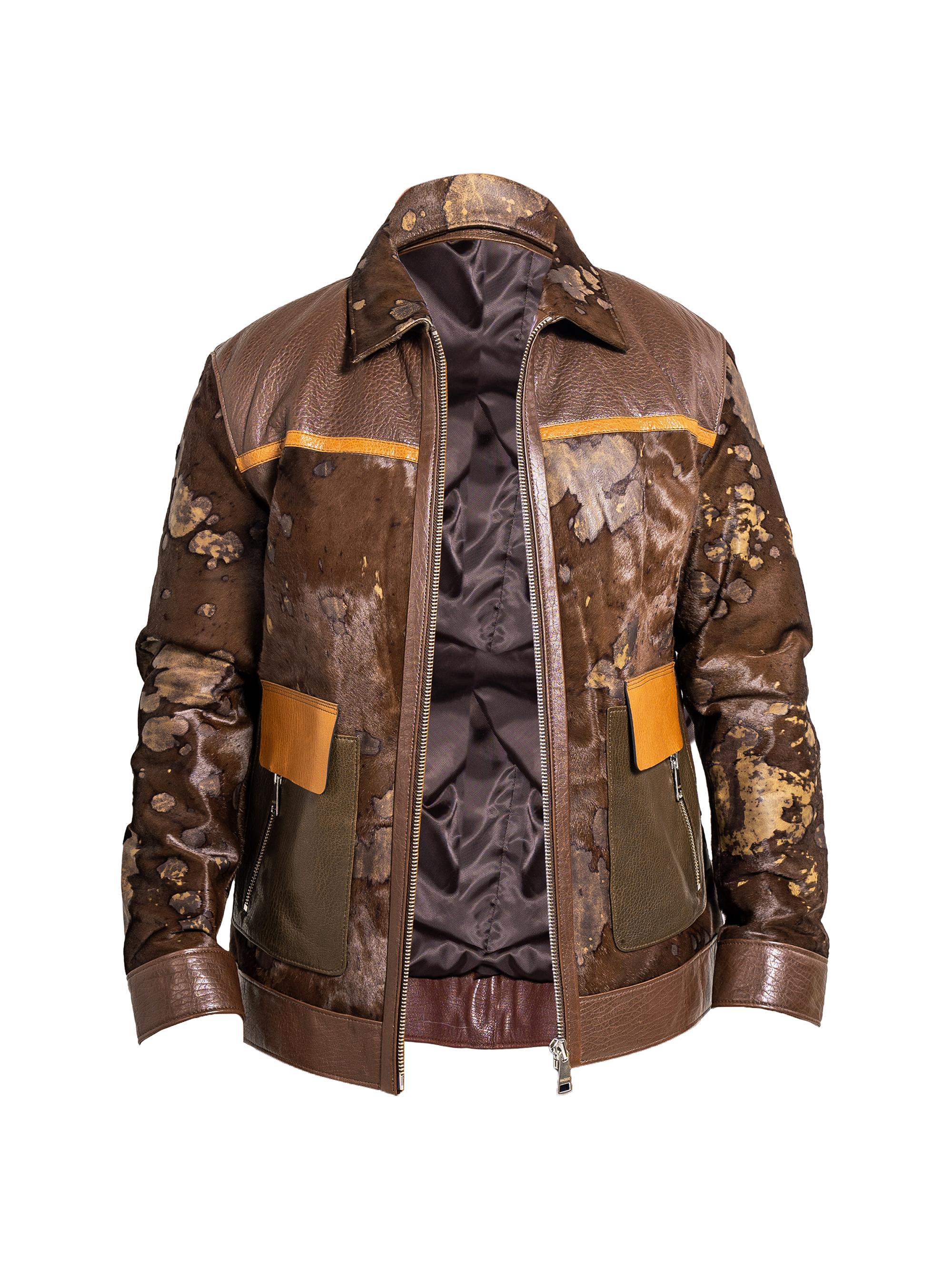 Maceoo Men's Ascension Leather Jacket - Multicolored