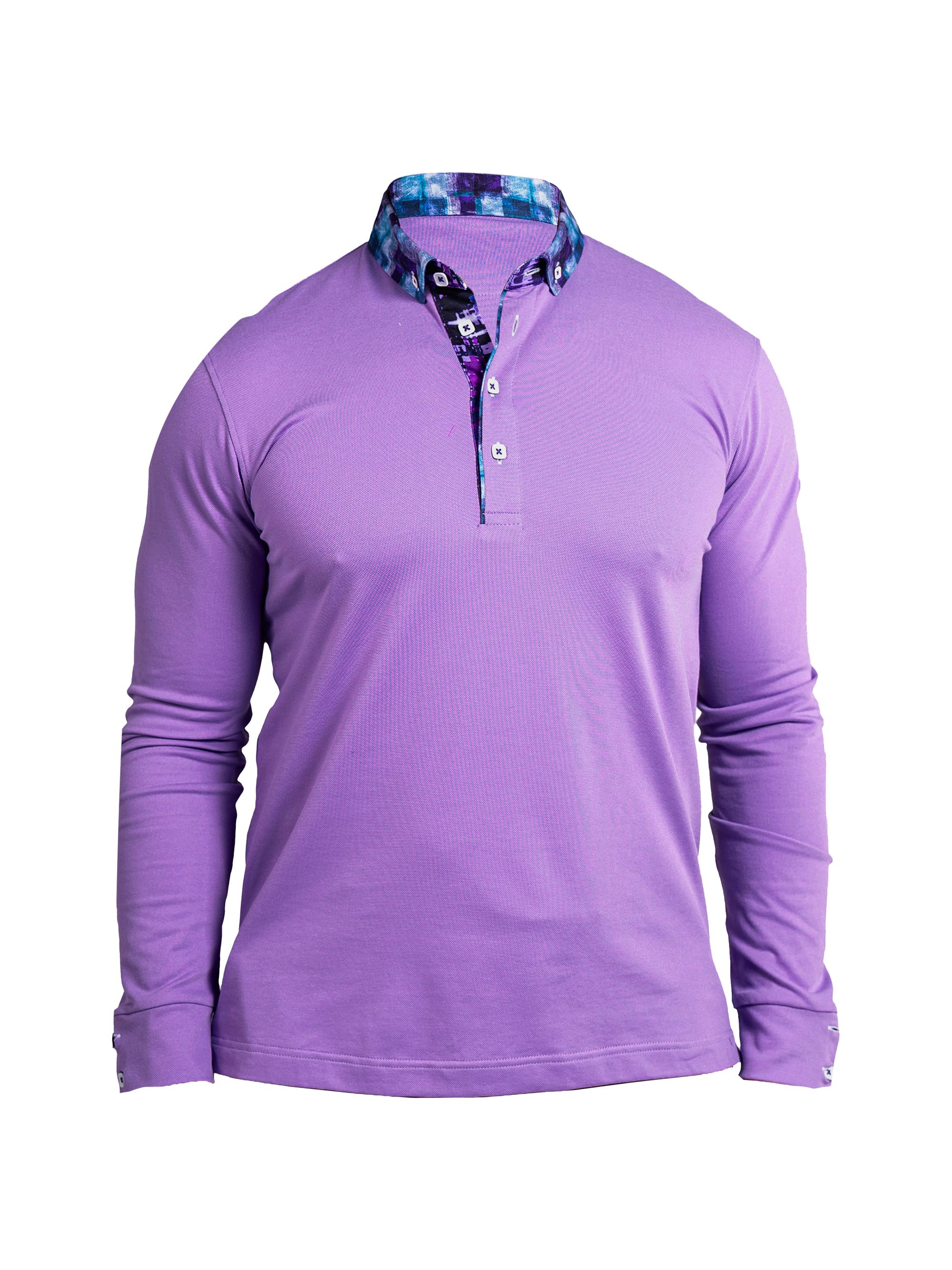Maceoo Men's Newton Ascension Polo Shirt - Purple